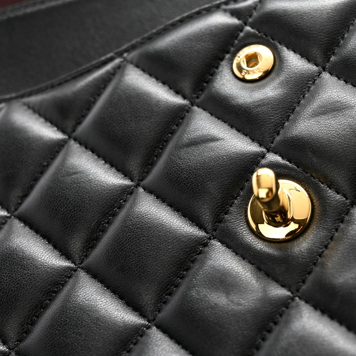 Lambskin Quilted Jumbo Double Flap Black