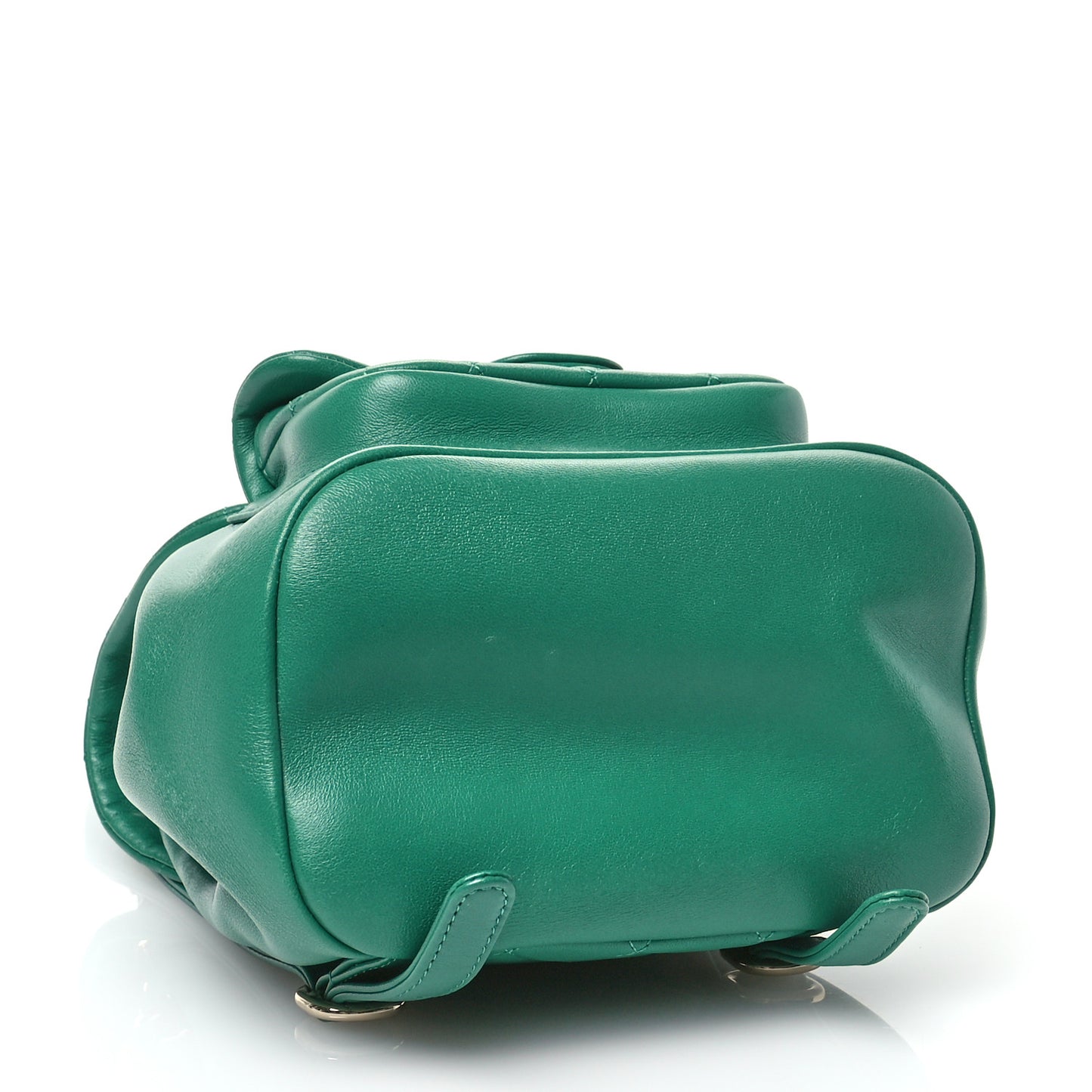 Lambskin Quilted Small Duma Drawstring Backpack Green