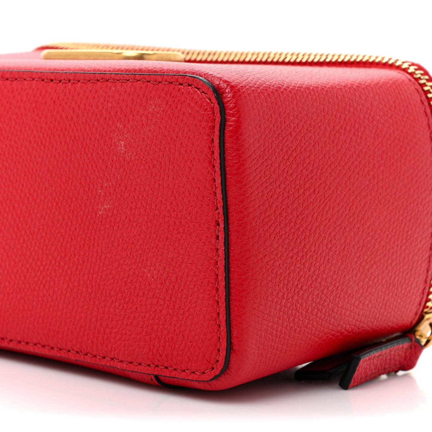 Grained Calfskin VLogo Vanity Case Rouge Pur