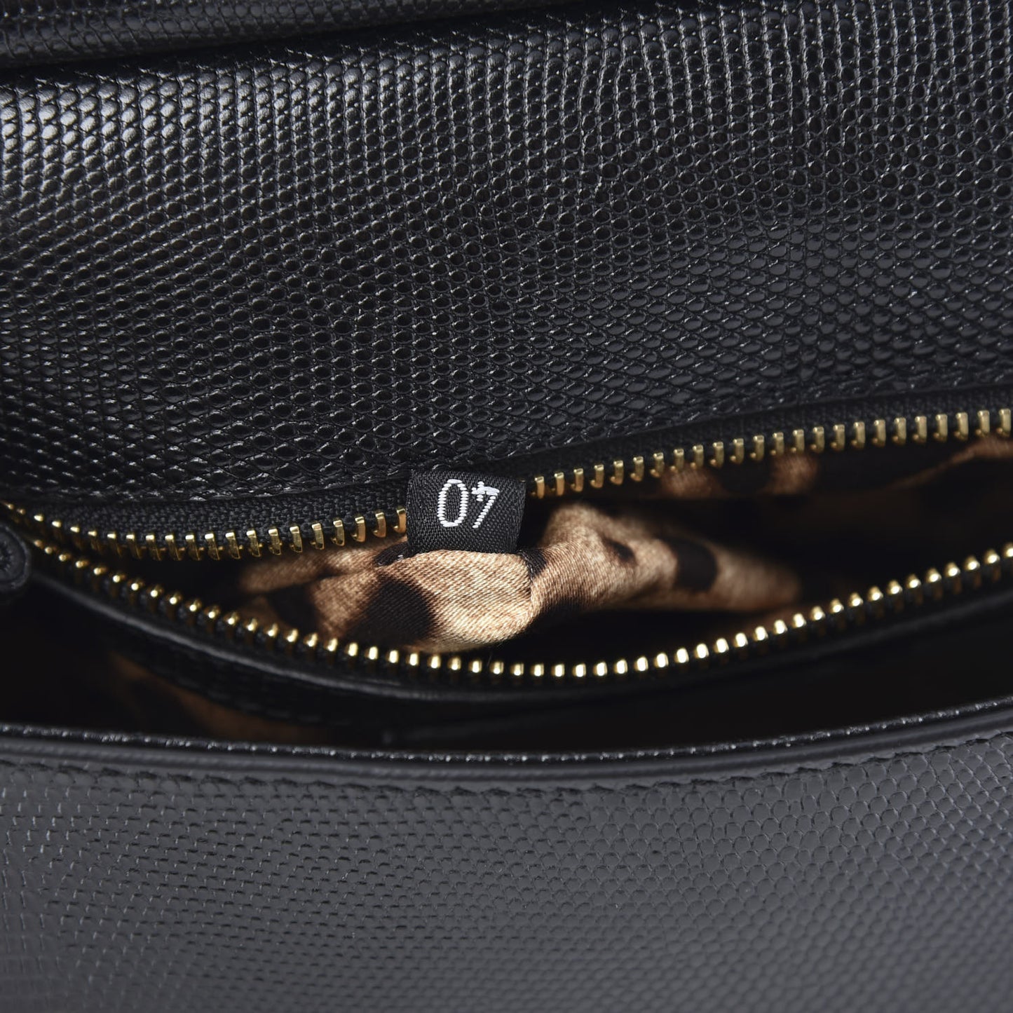 Iguana Calfskin Embossed Medium Miss Sicily Satchel Black