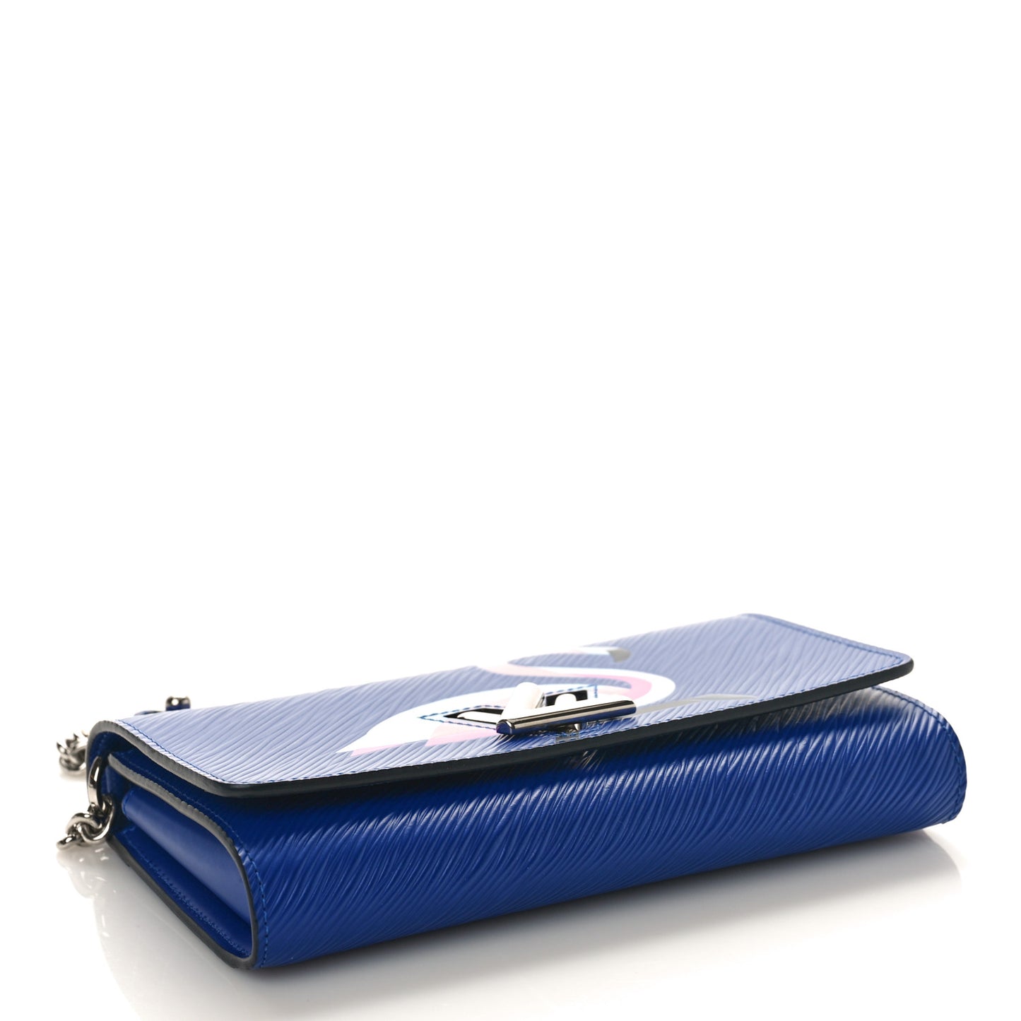 Epi Flamingo Twist Chain Wallet Blue