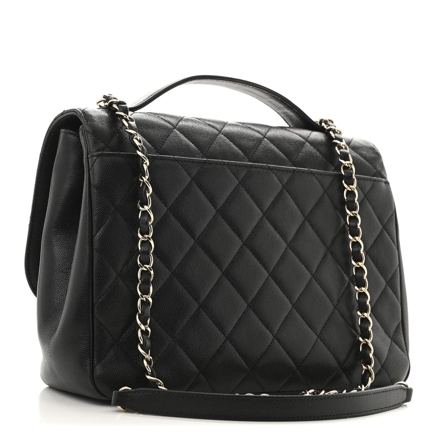 Caviar Quilted Large Business Affinity Flap Black