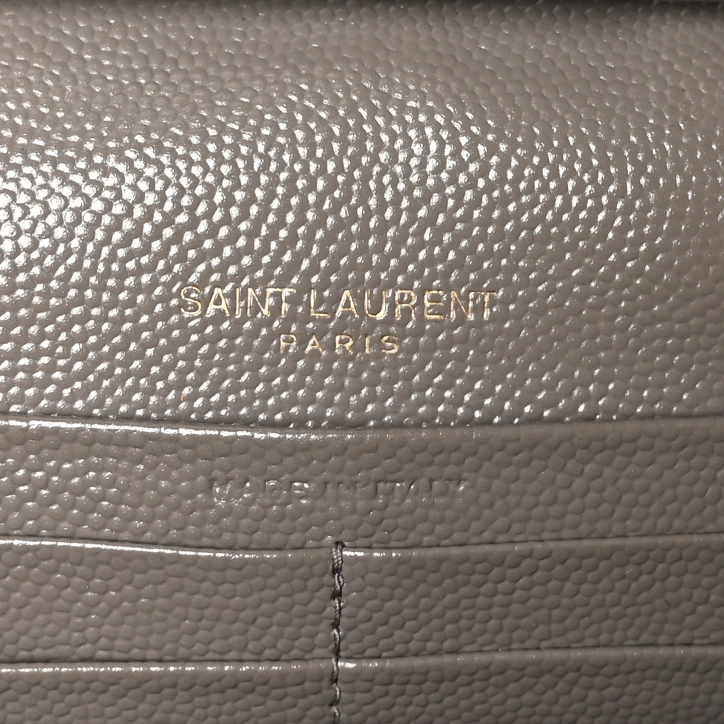 Grain De Poudre Matelasse Chevron Monogram Chain Wallet Fog