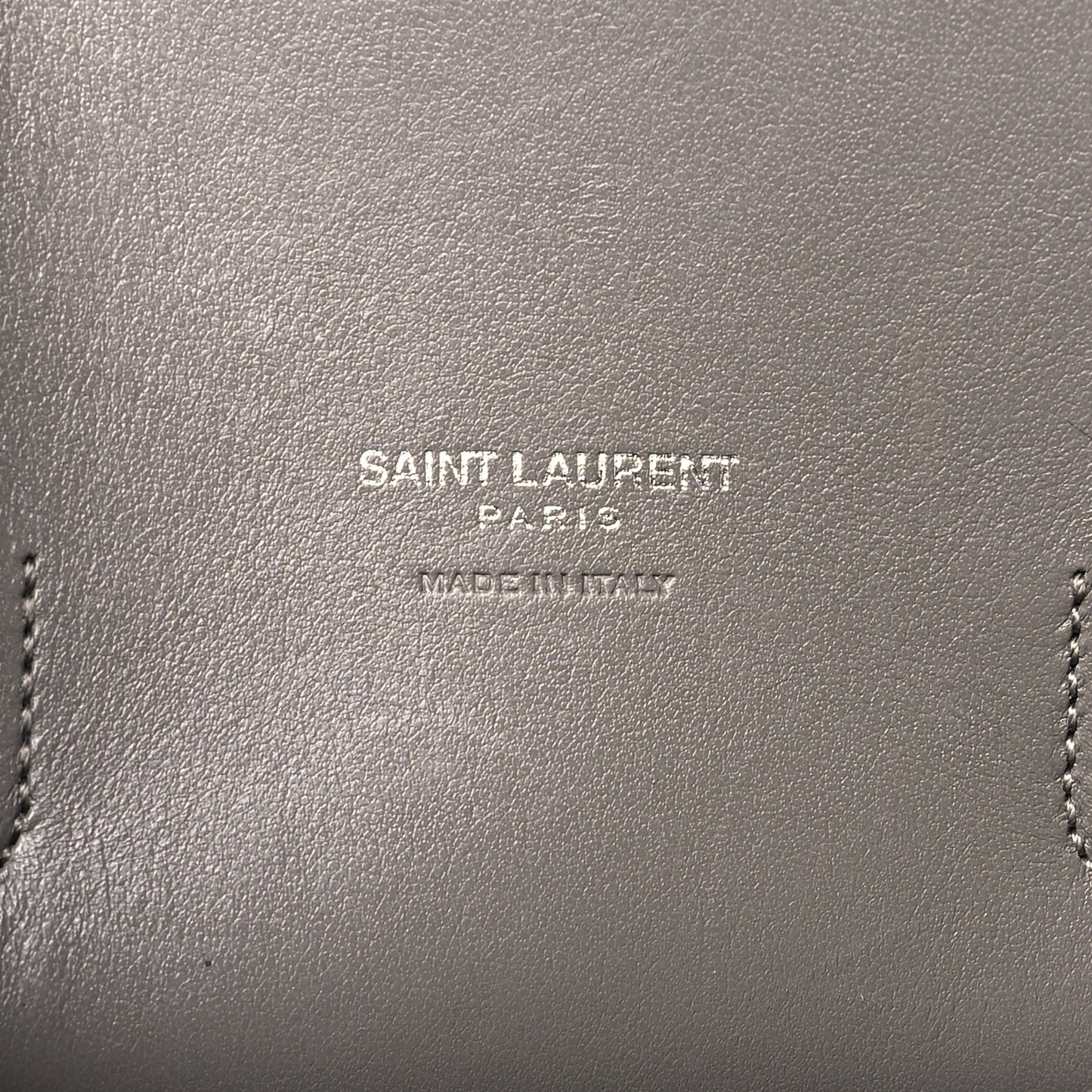 Grained Calfskin Topstich Baby Sac De Jour Grey