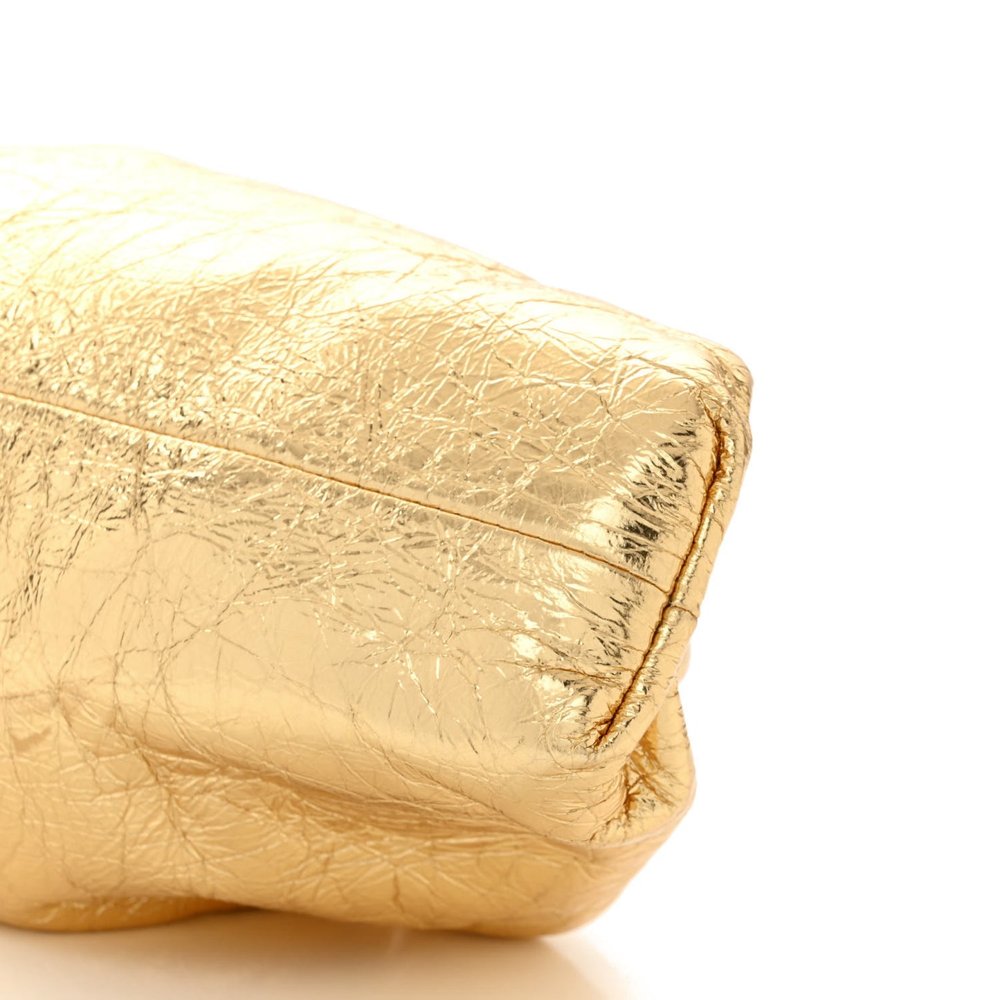 Metallic Crinkled Lambskin The Mini Pouch Oro