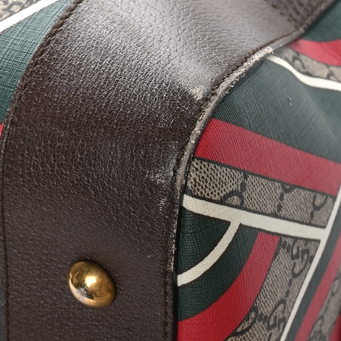 GG Supreme Monogram Chevron Web Medium Duffle Beige Green Red New Acero