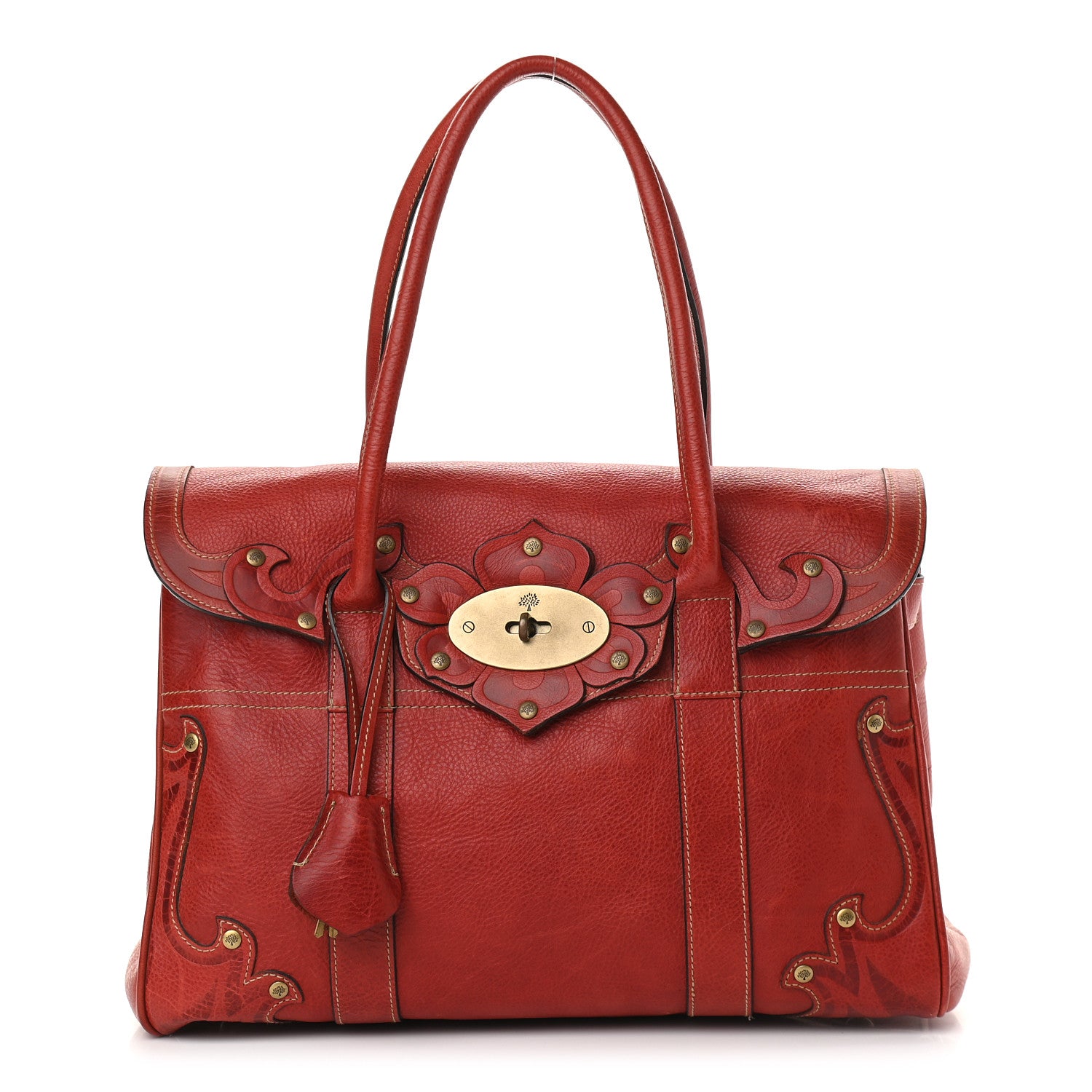 Mulberry Grained Calfskin Tooled Darwin Bayswater Red 1 of 8