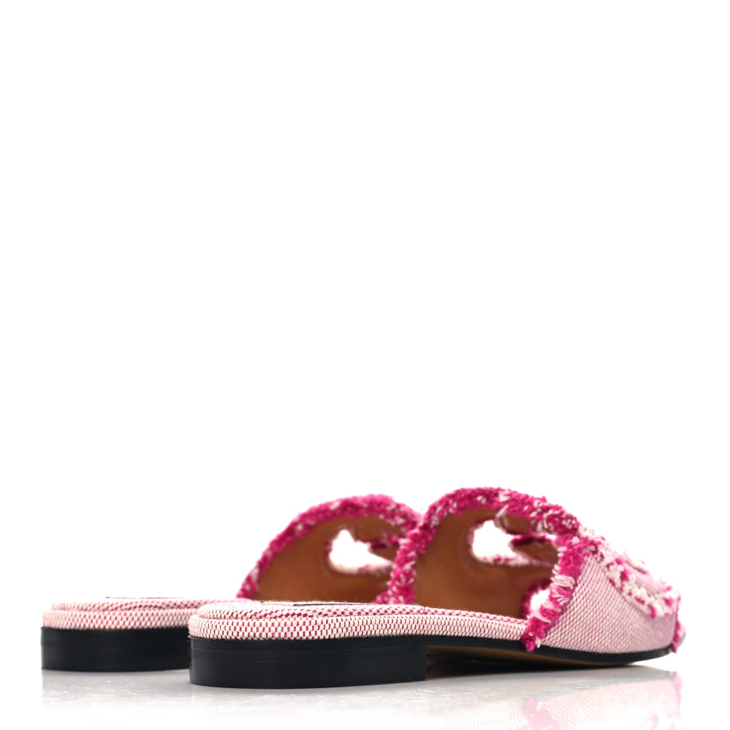 Canvas Interlocking G Cut Out Slide Sandals Princess 37 Fuxia