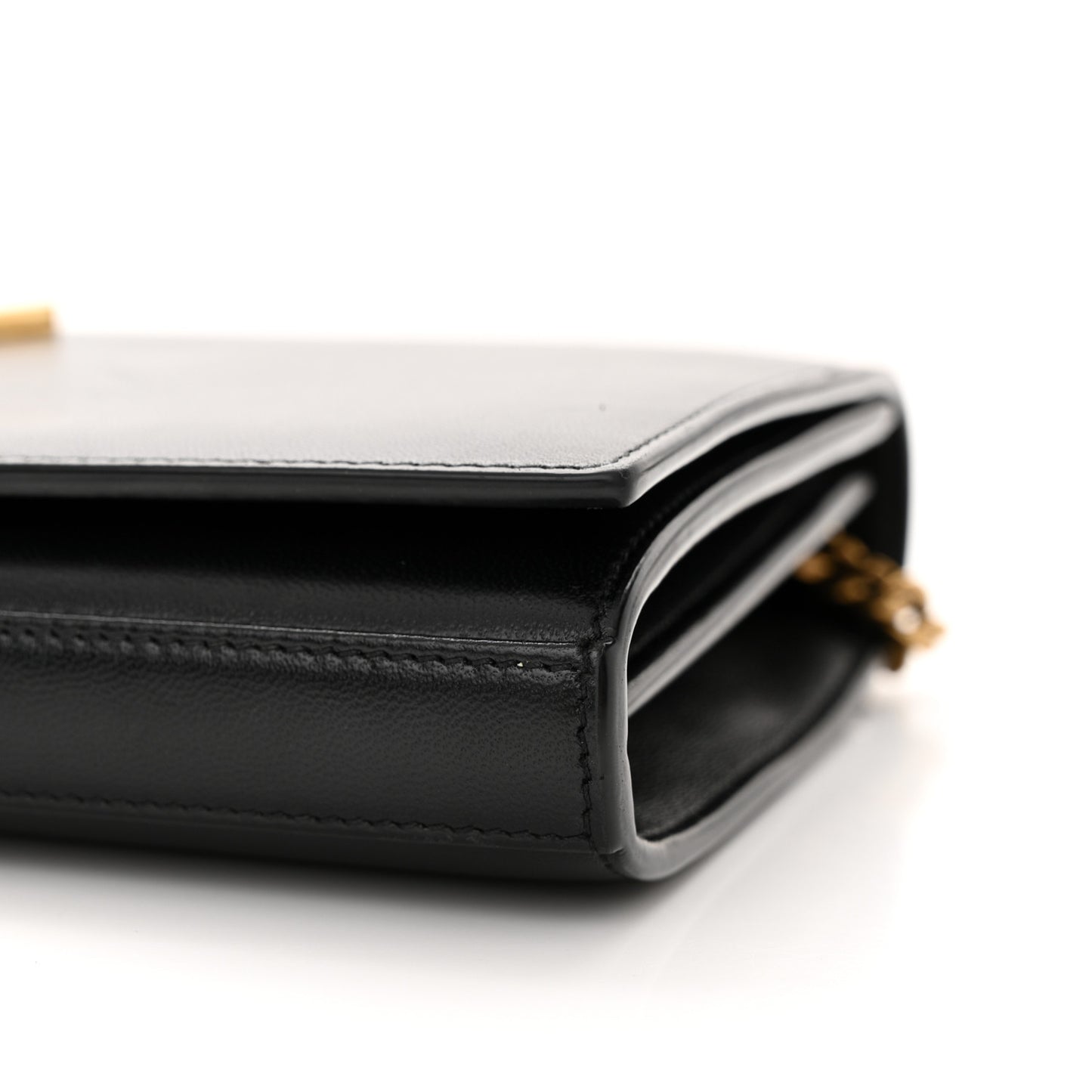 Smooth Calfskin Tri-Metal Cassandre Wallet On Chain WOC Black