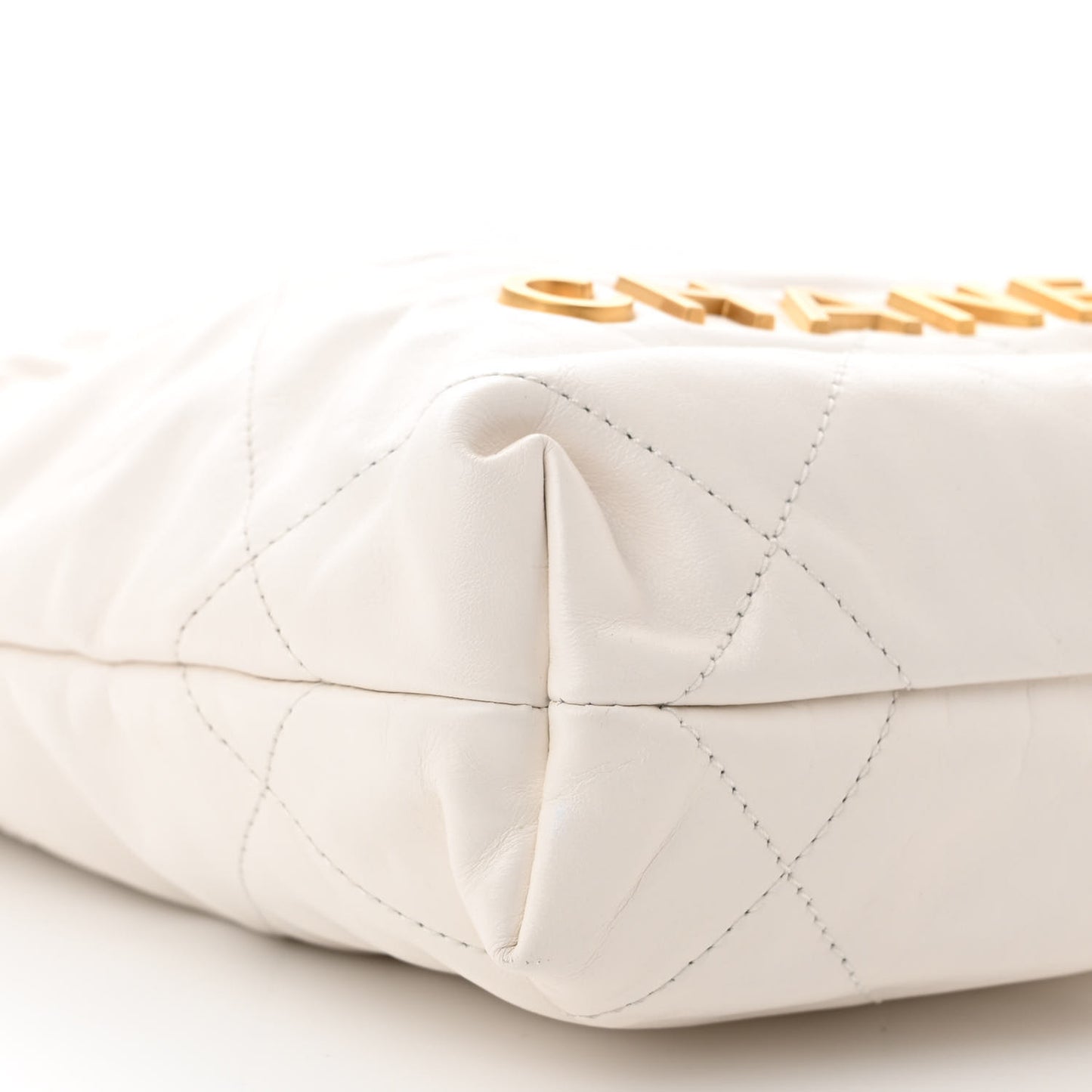 Shiny Calfskin Quilted Mini Chanel 22 White
