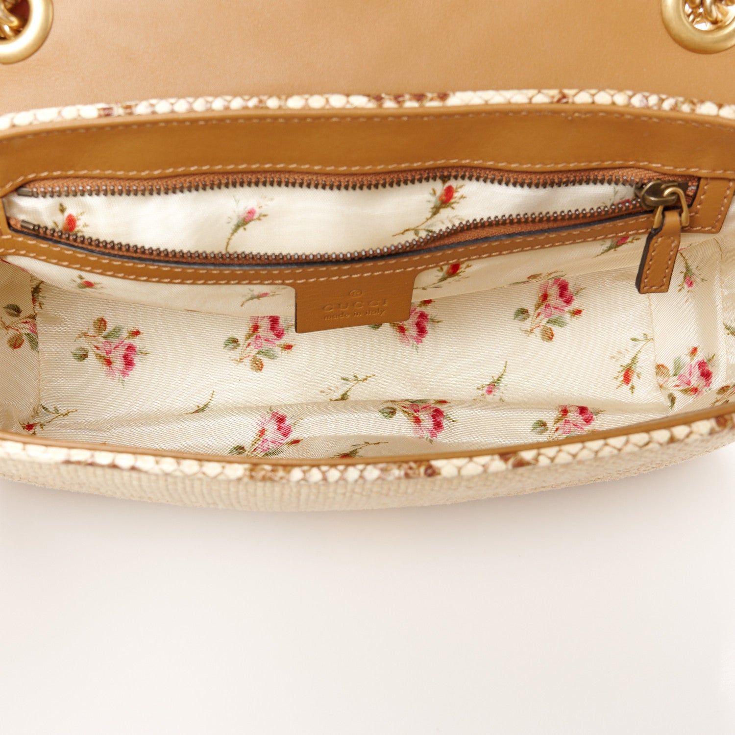 Gucci Raffia Elaphe Matelasse Small GG Marmont Shoulder Bag Natural Cream Brown 5 of 10