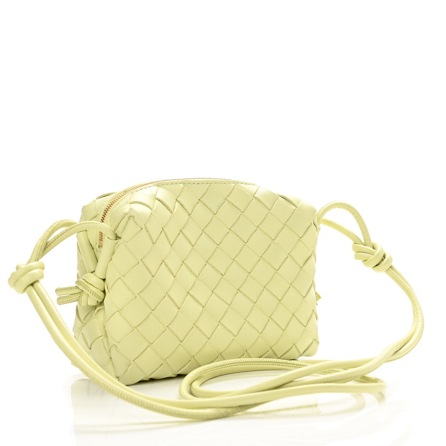 Nappa Intrecciato Mini Loop Camera Bag Lemon Washed