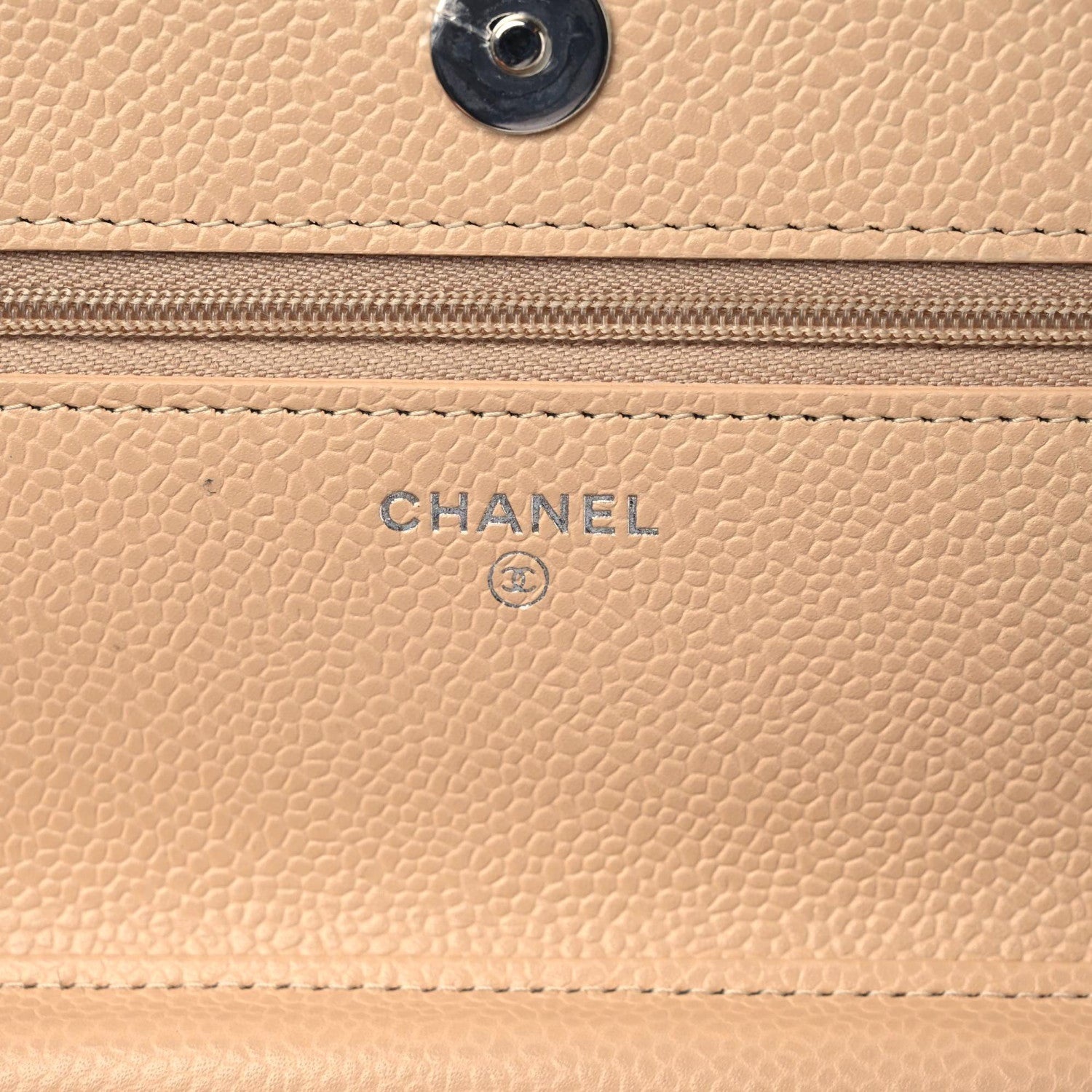 Chanel Caviar Quilted Wallet On Chain WOC Beige 10 of 15