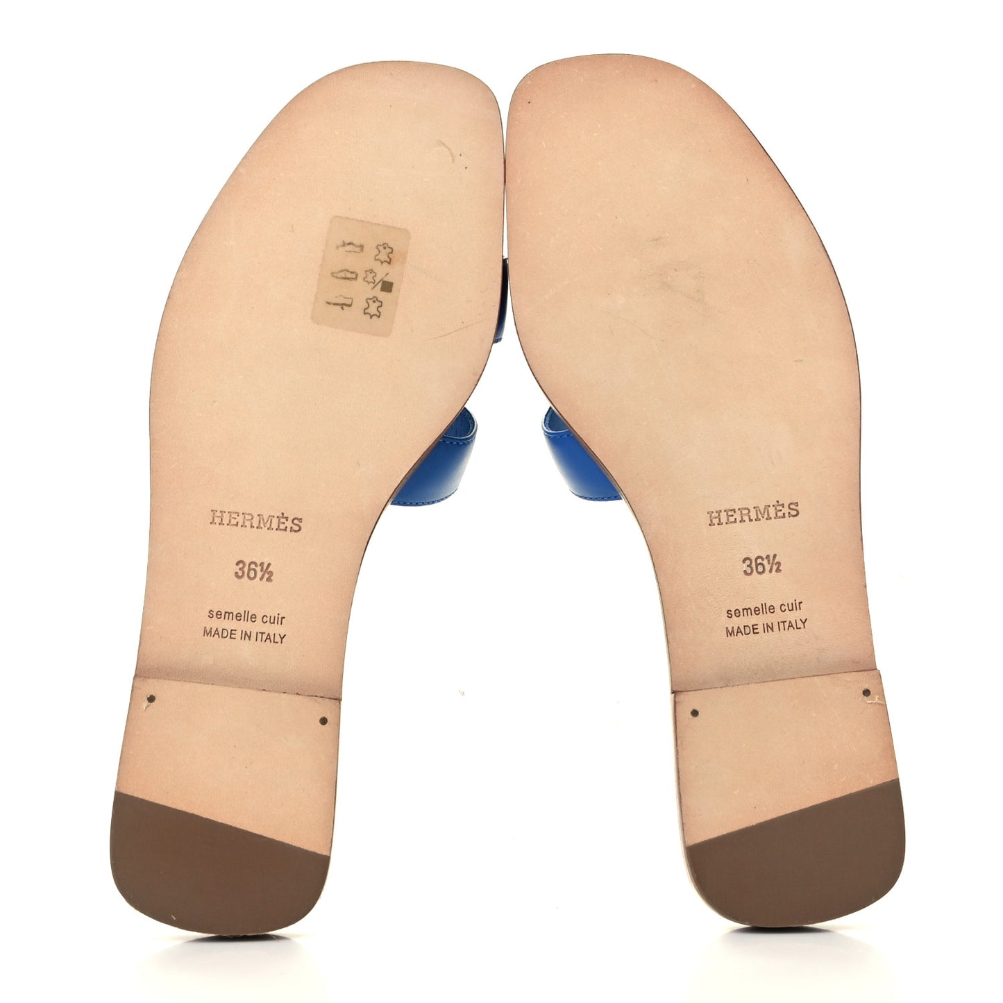 Calfskin Oran Sandals 36.5 Bleu Zanzibar
