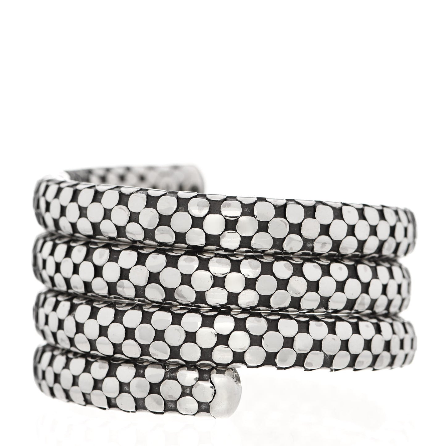 Sterling Silver Dot Triple Coil Bracelet