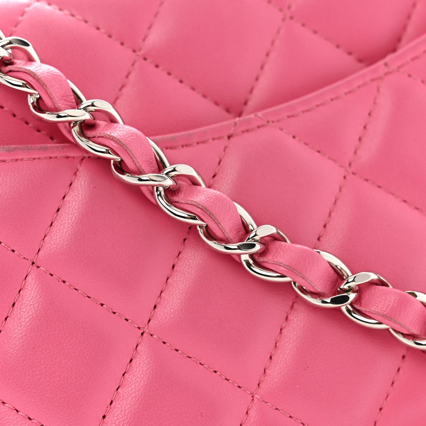 Lambskin Quilted Mini Rectangular Flap Pink