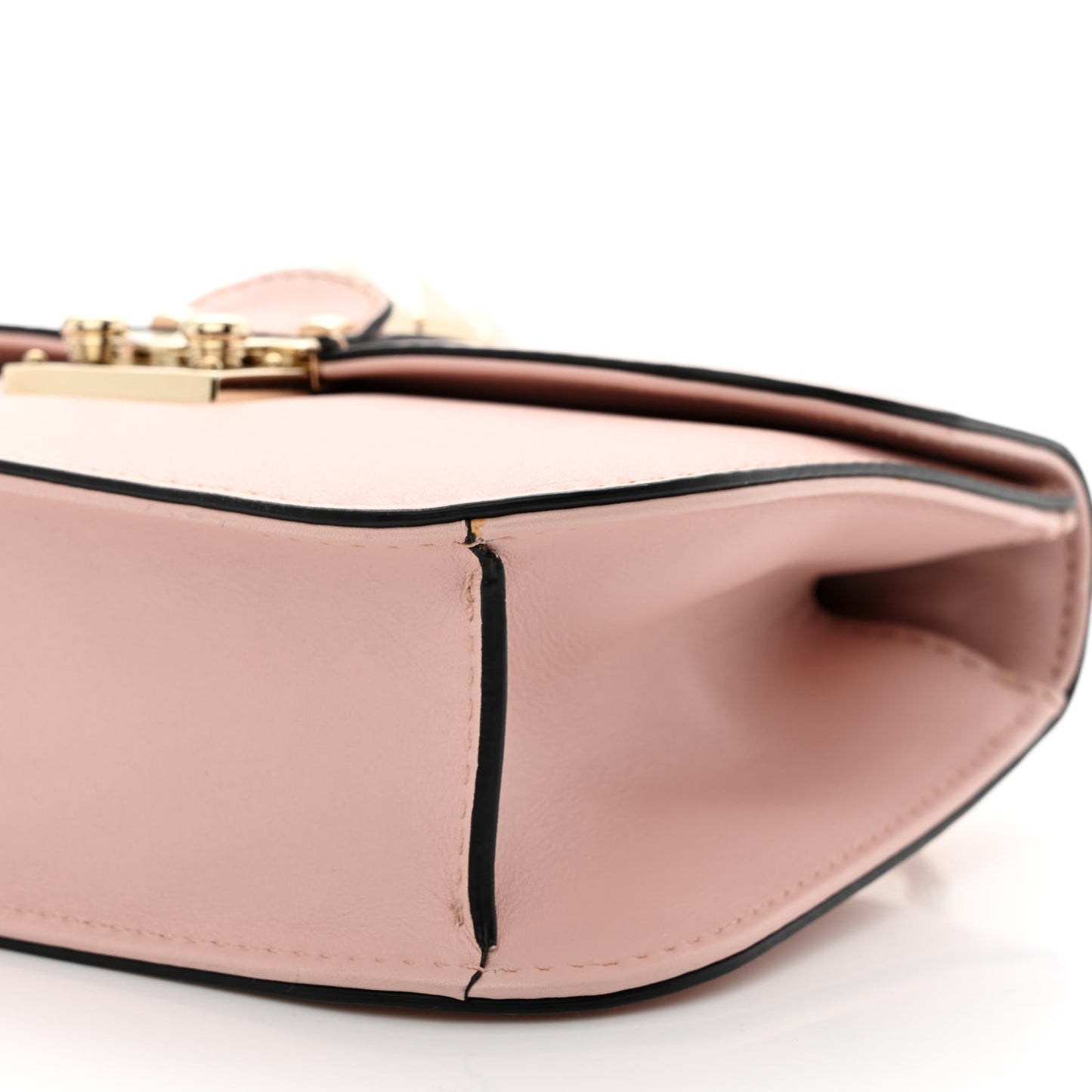 Vitello Small Glam Lock Rockstud Flap Poudre