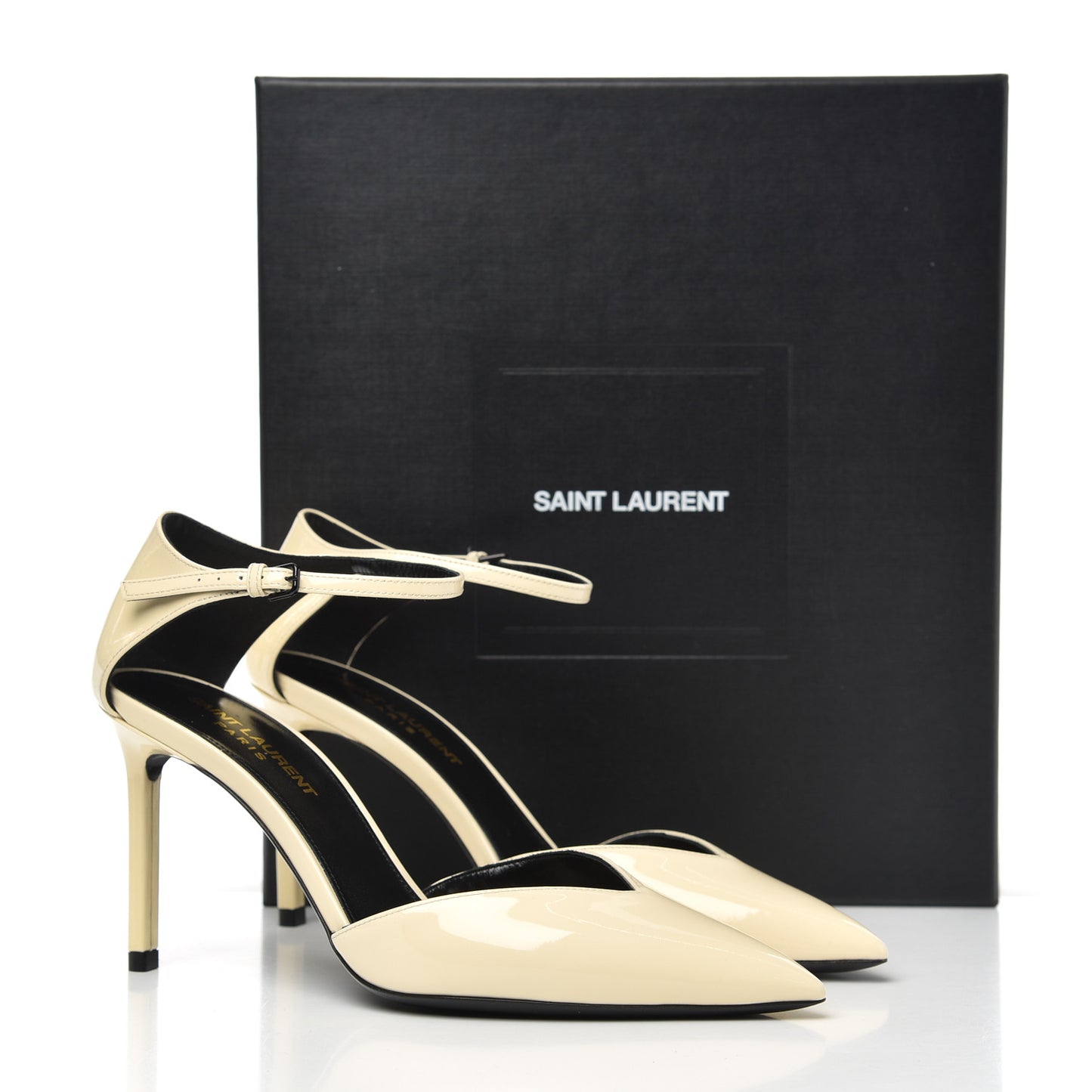 Patent Anja 85 Ankle Strap Pointed Pumps 37 Coquille