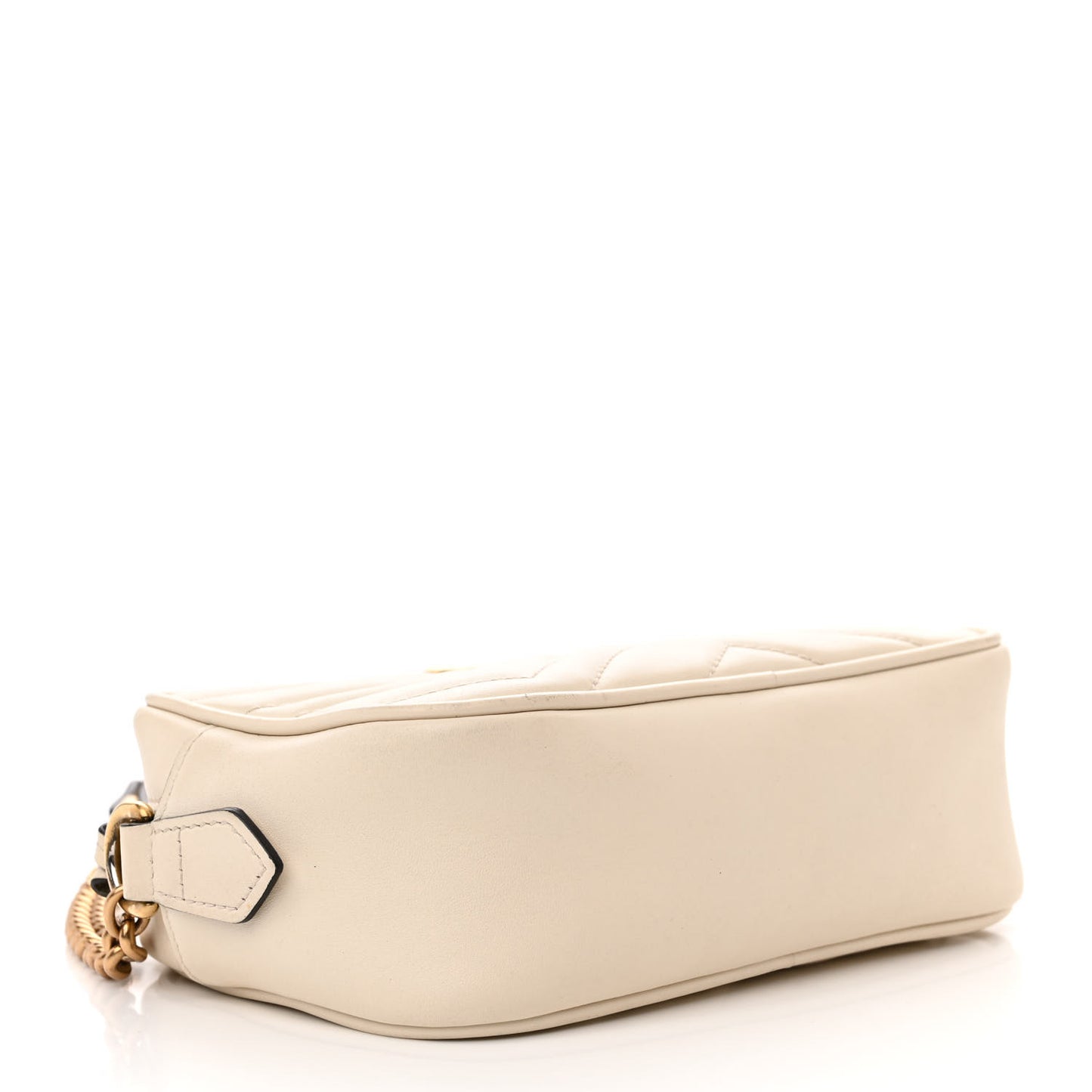 Calfskin Matelasse Mini GG Marmont Chain Shoulder Bag White