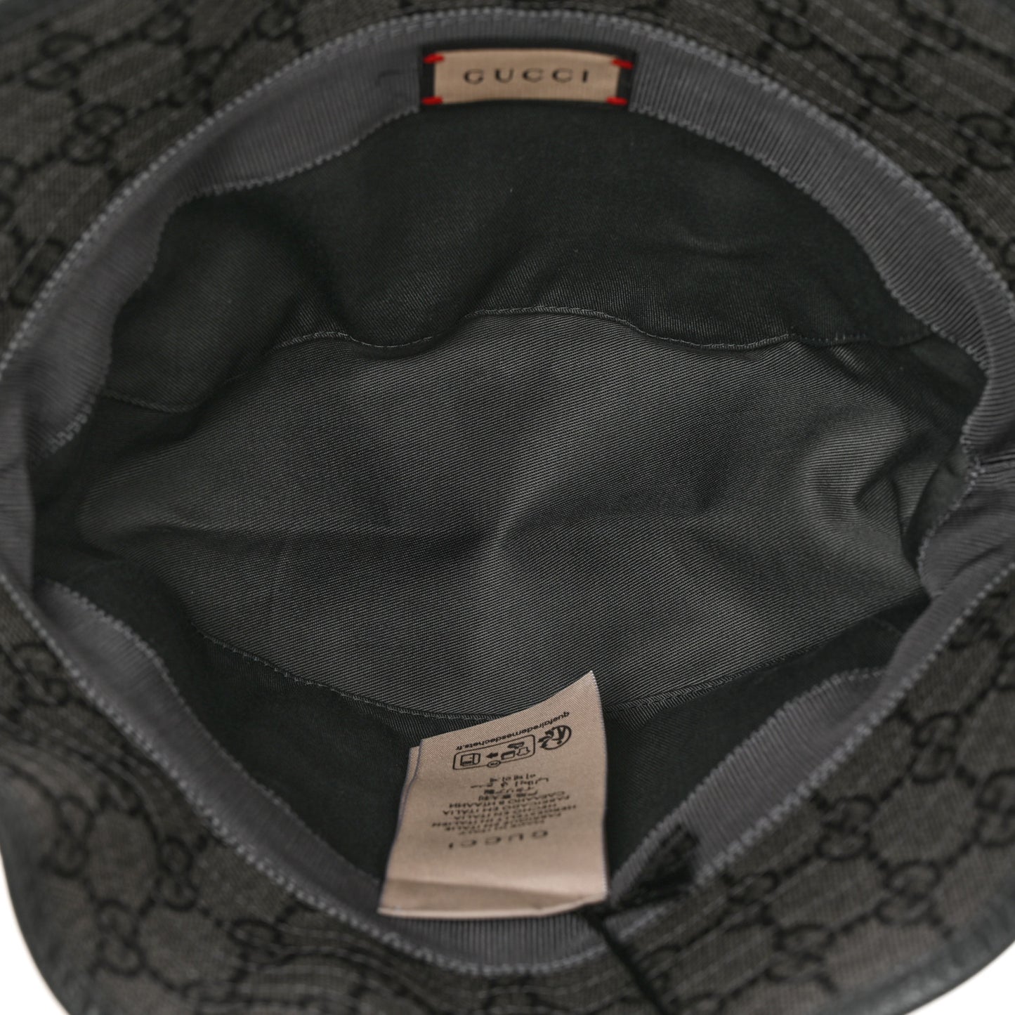 GG Supreme Monogram Textured Dollar Calfskin GG Blackie Fedora Hat L Grey Black Graphite