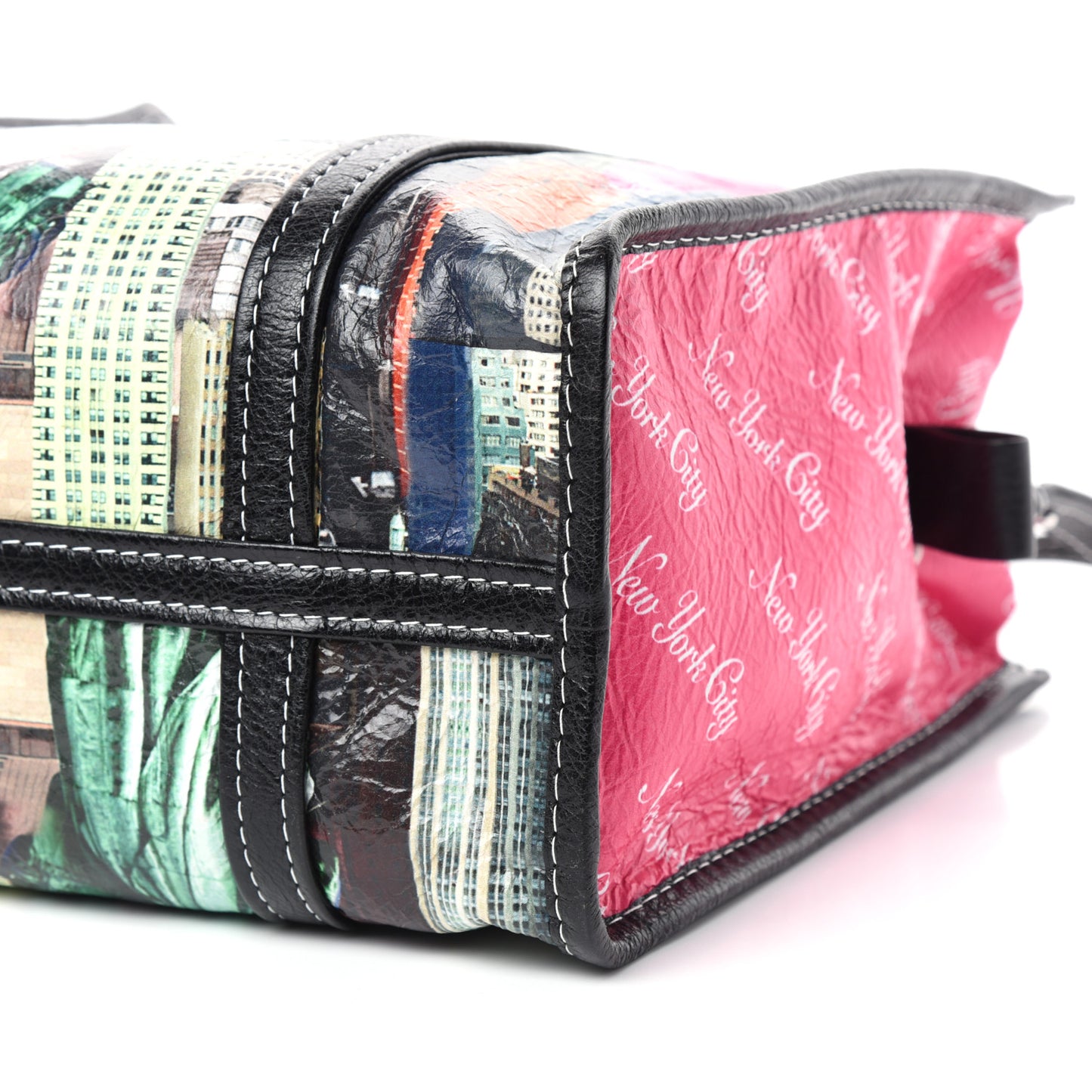 Agneau Arena NYC S Bazar Shopper Tote Rose Black Gris Rouge