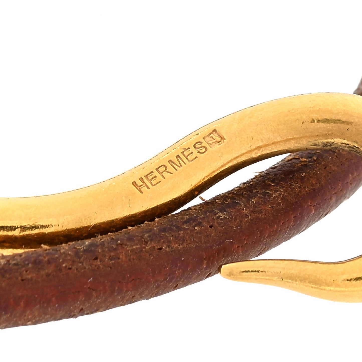 Natural Bridle Jumbo Hook Double Tour Bracelet Bouton