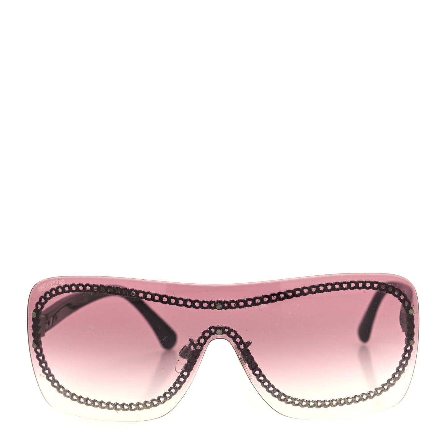 Rimless Shield Sunglasses 4243 Gradient Pink Black