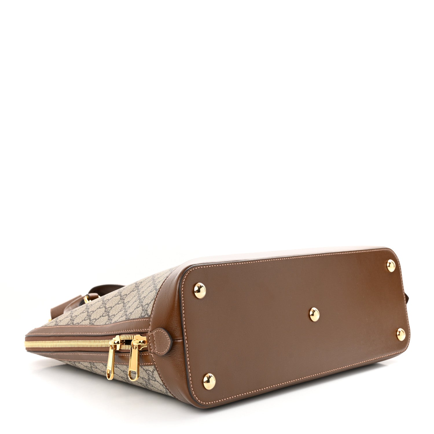 Gucci GG Supreme Monogram Azalea Calfskin Horsebit 1955 Duffle Bag Beige Ebony Brown Sugar 4 of 10