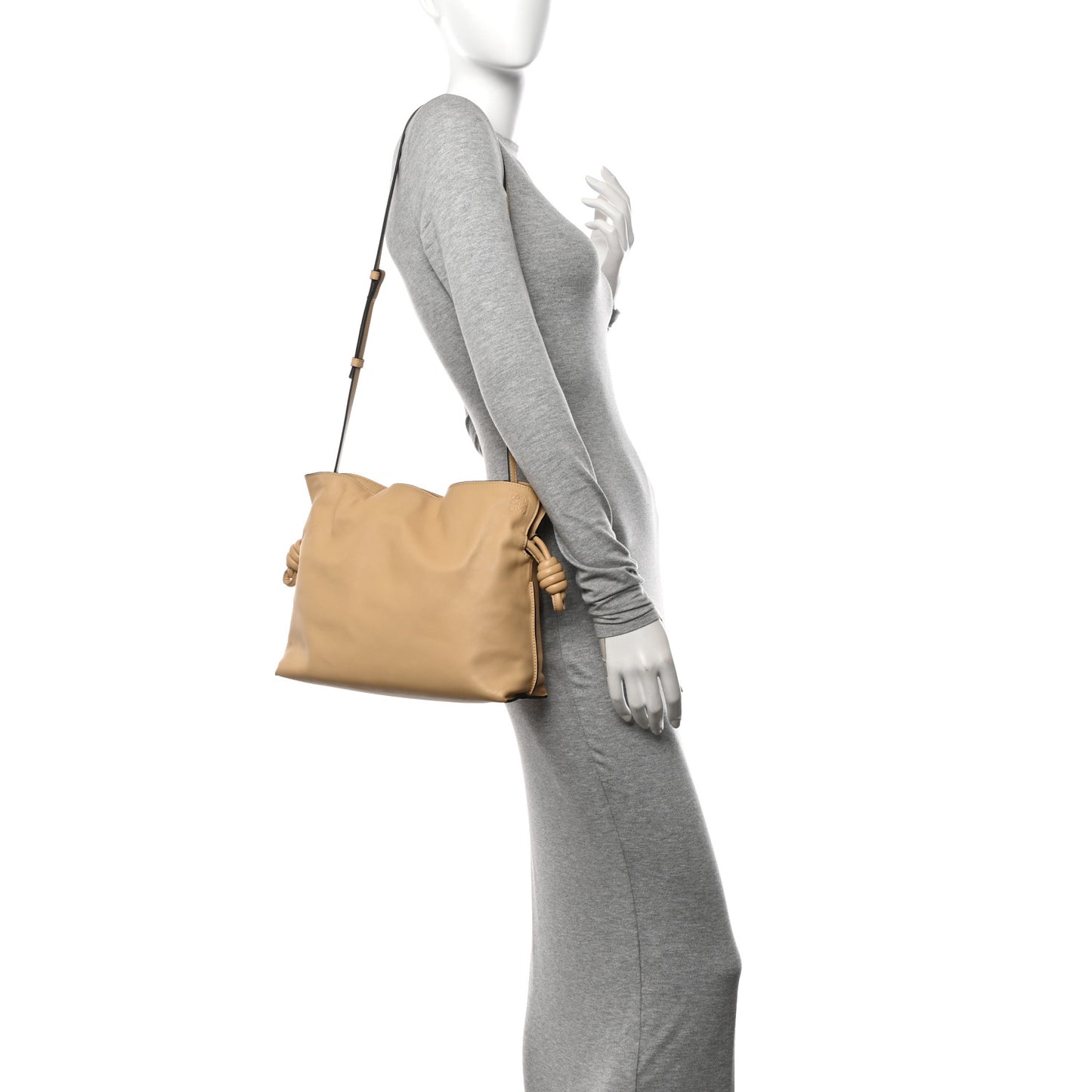 Nappa Flamenco Knot Clutch Dark Butter