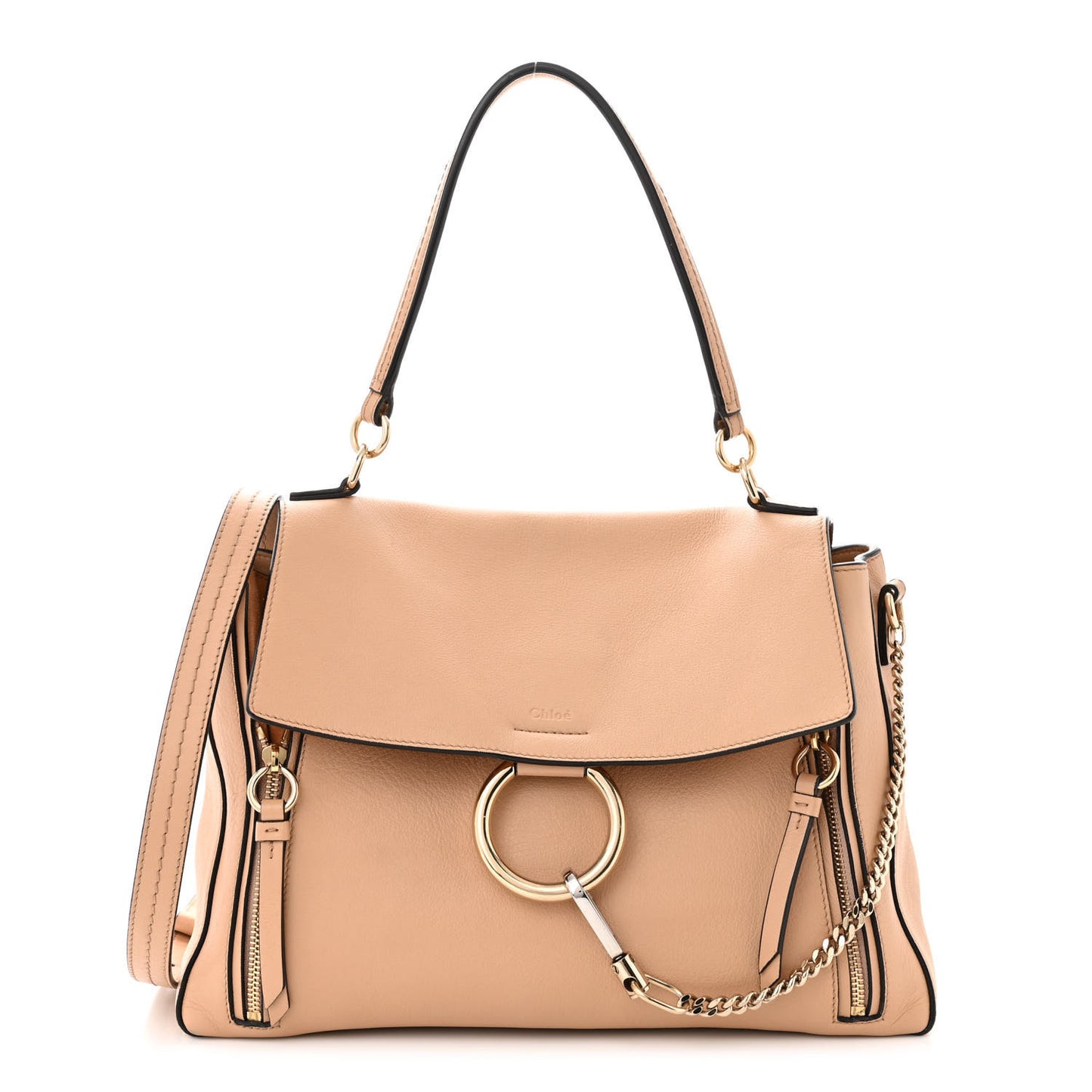 Calfskin Medium Faye Day Shoulder Bag Blush Nude