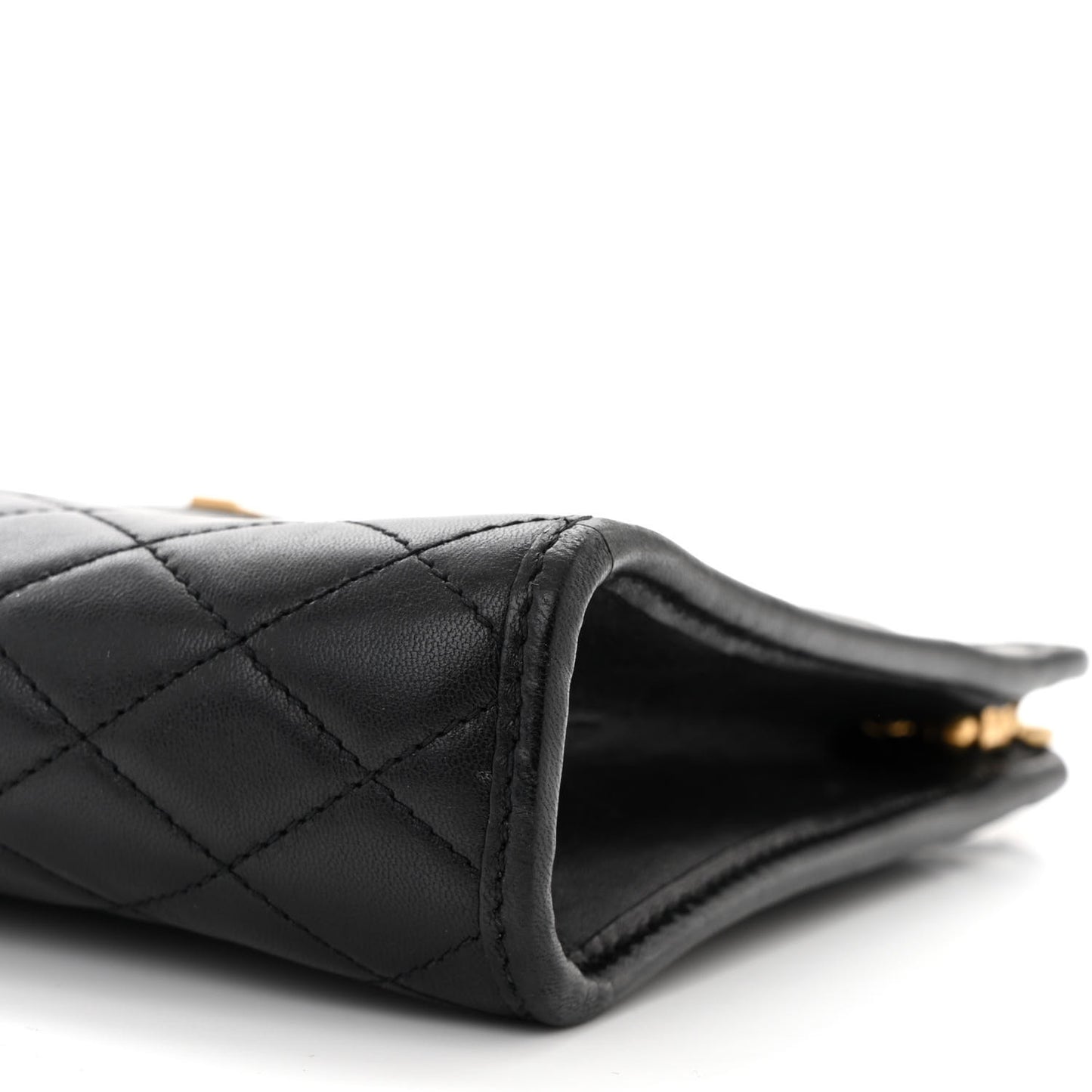 Lambskin Quilted Monogram Baby Victoire Chain Clutch Bag Black