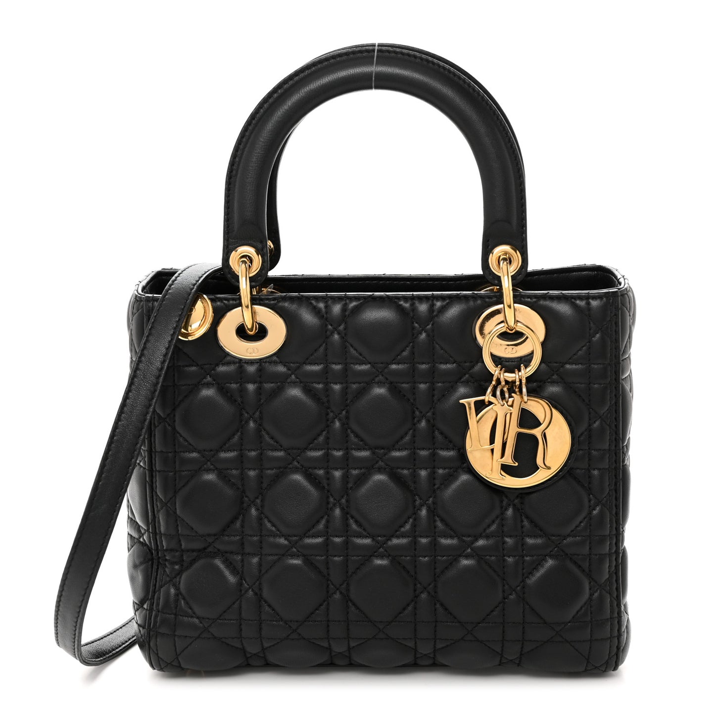 Lambskin Cannage Medium Lady Dior Black