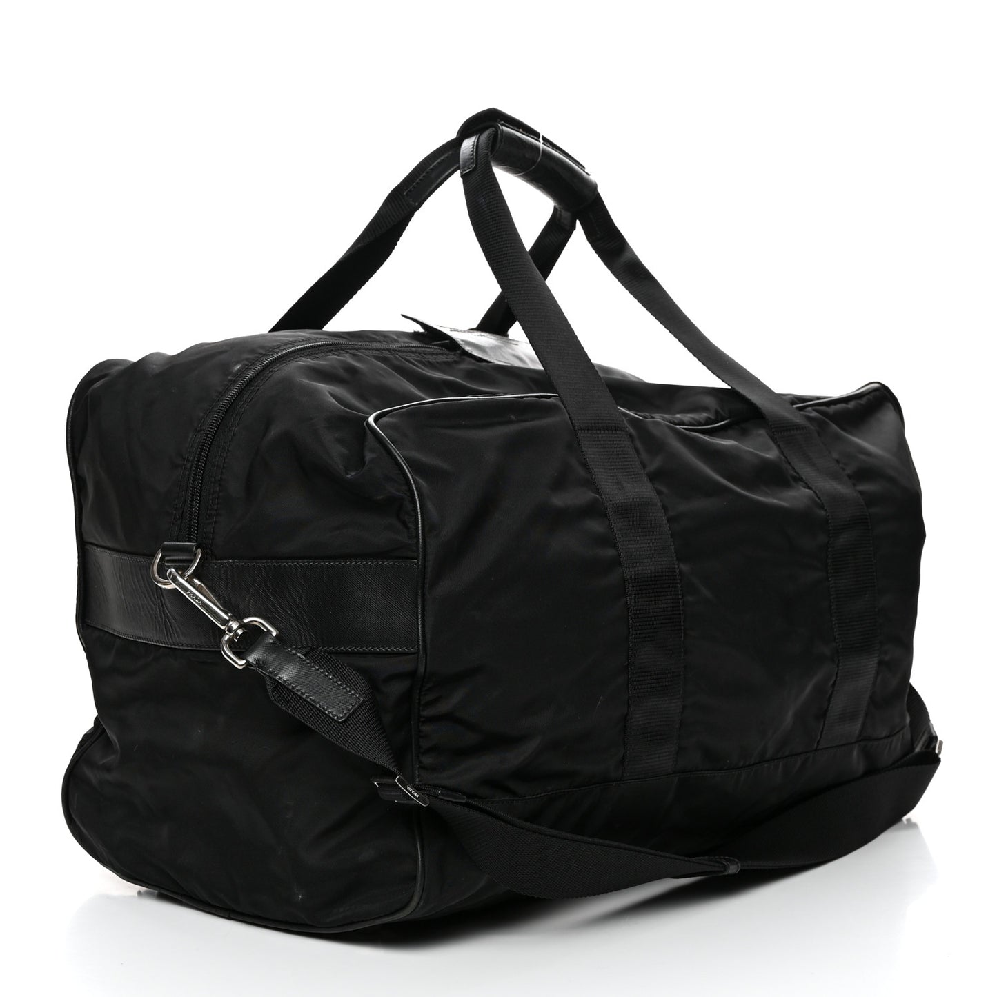 Tessuto Nylon Saffiano Viaggio Carry On Travel Bag Black