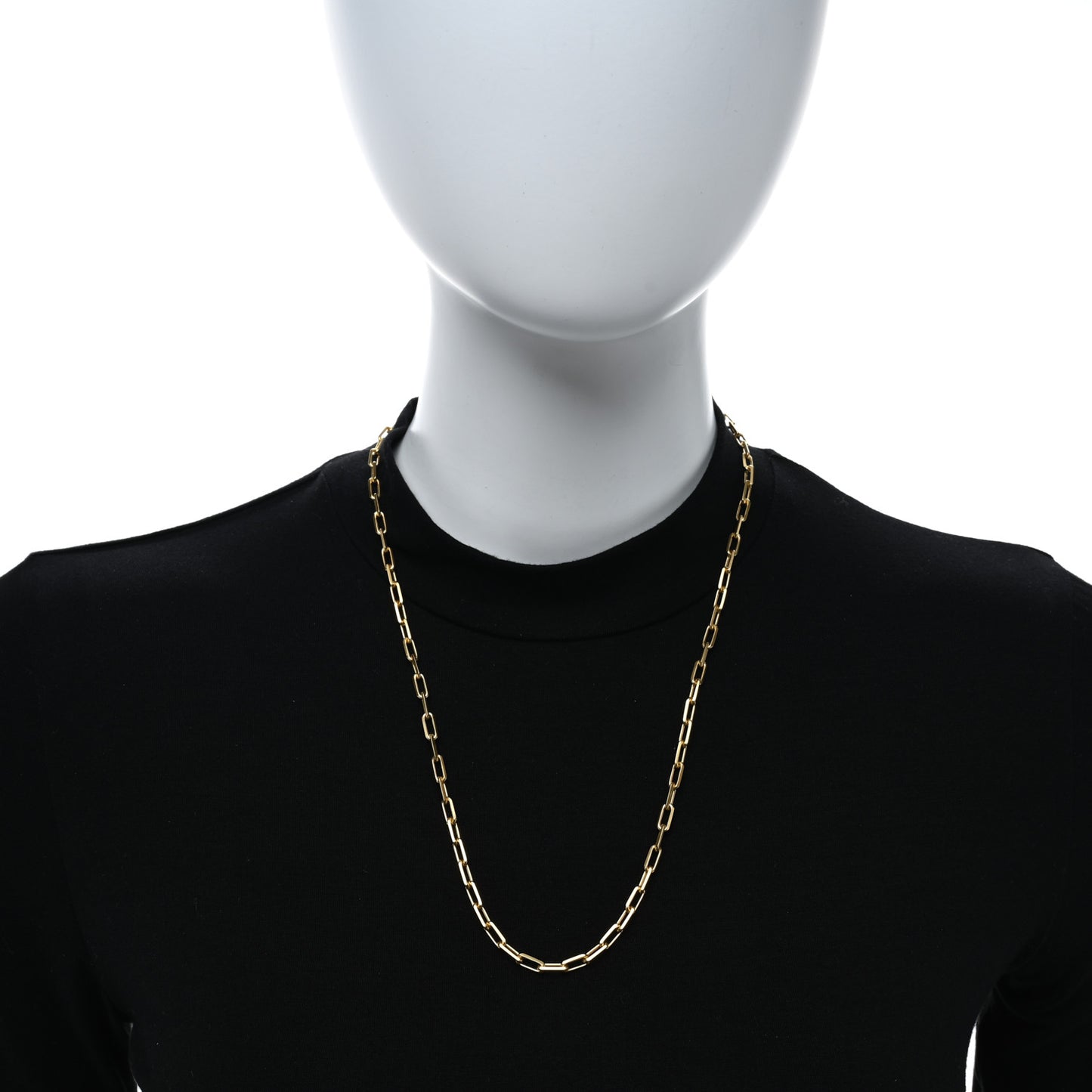 18K Yellow Gold SM Santos De Cartier Link Necklace 22"