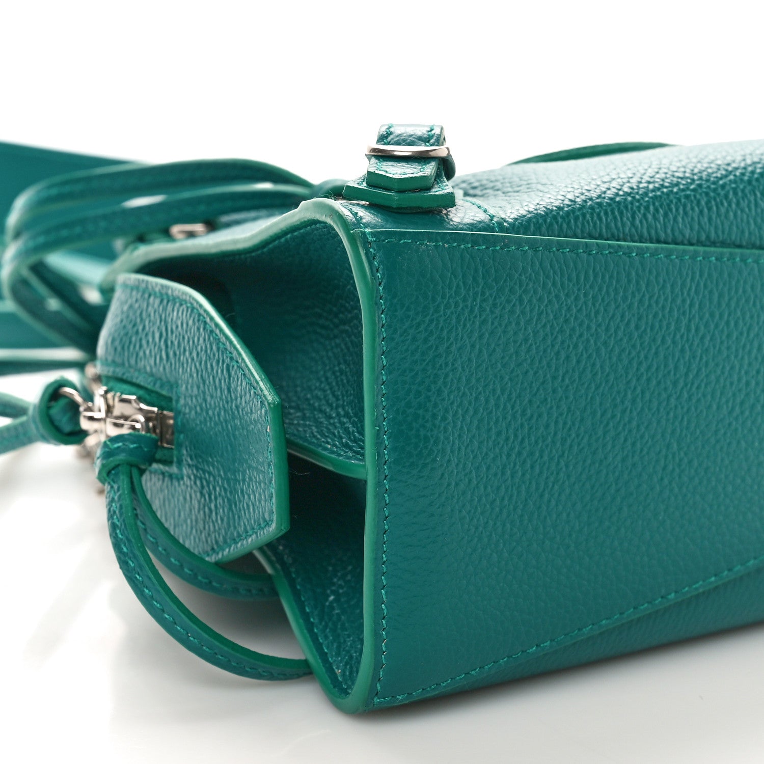 Balenciaga Grained Calfskin Neo Classic Silver Hardware Mini City Jade 9 of 10