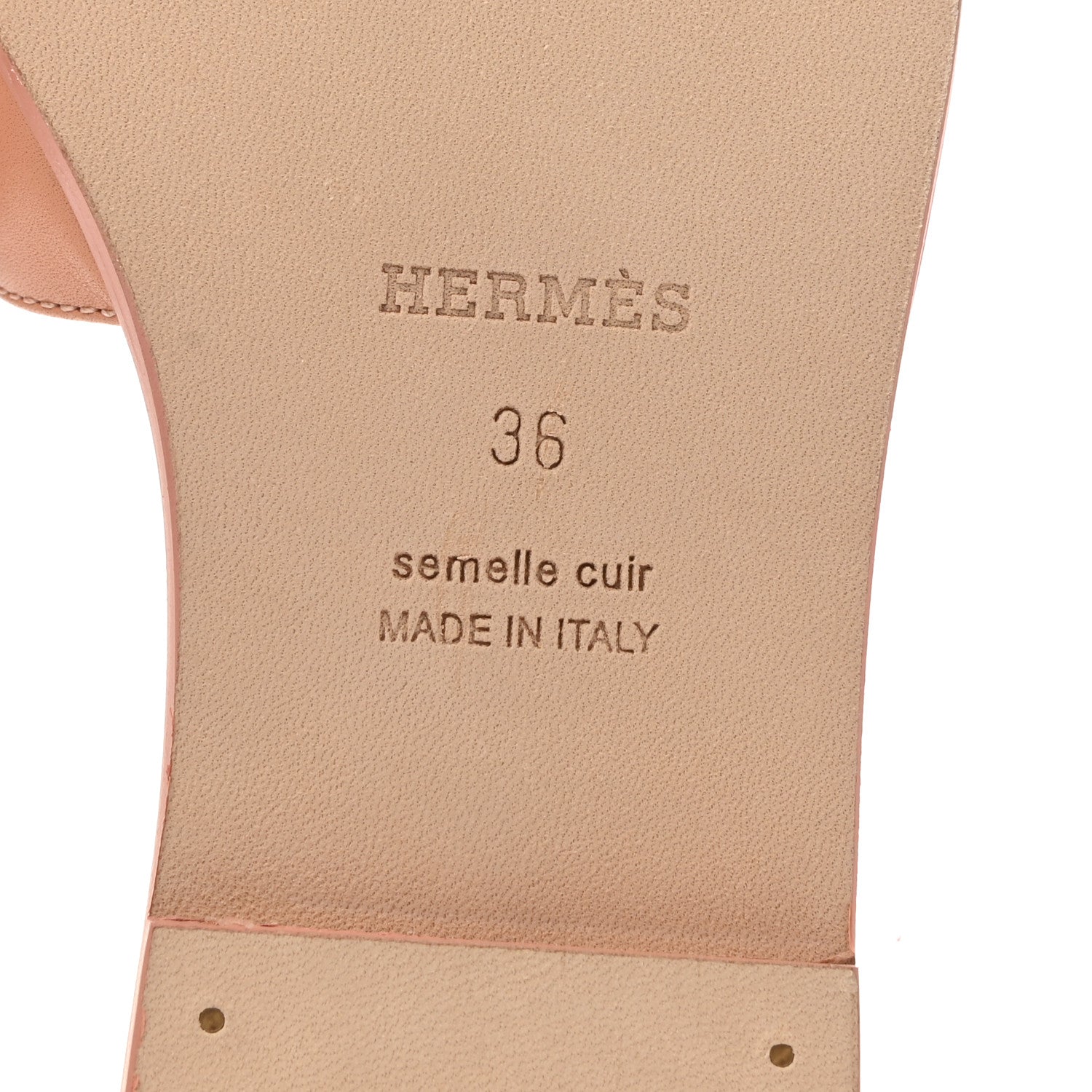 Hermes Calfskin Oran Sandals 36 Granit Rose 5 of 8