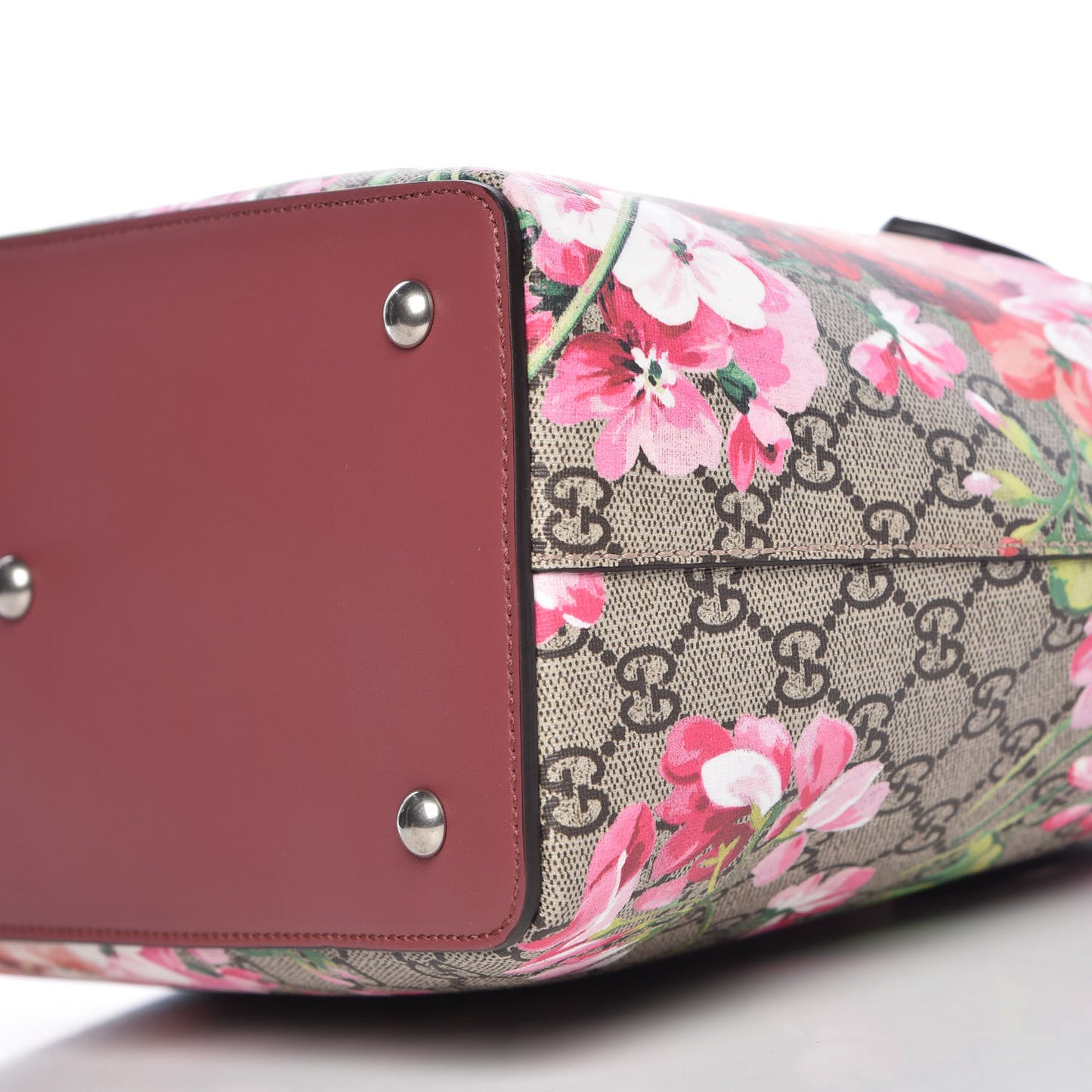 GG Supreme Monogram Blooms Linea A Foldover Tote Beige Multicolor Dry Rose