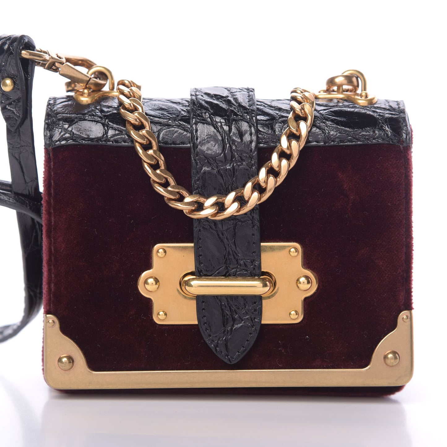 Velvet Crocodile Micro Cahier Bag Ribes Black