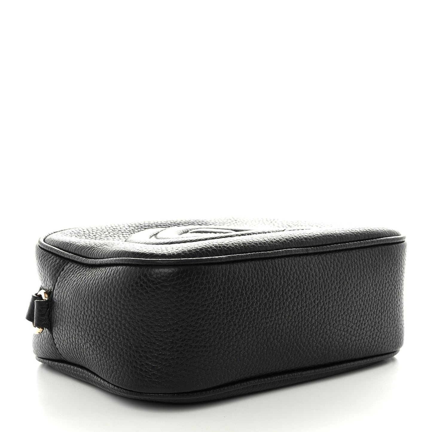 Pebbled Calfskin Small Soho Disco Bag Black