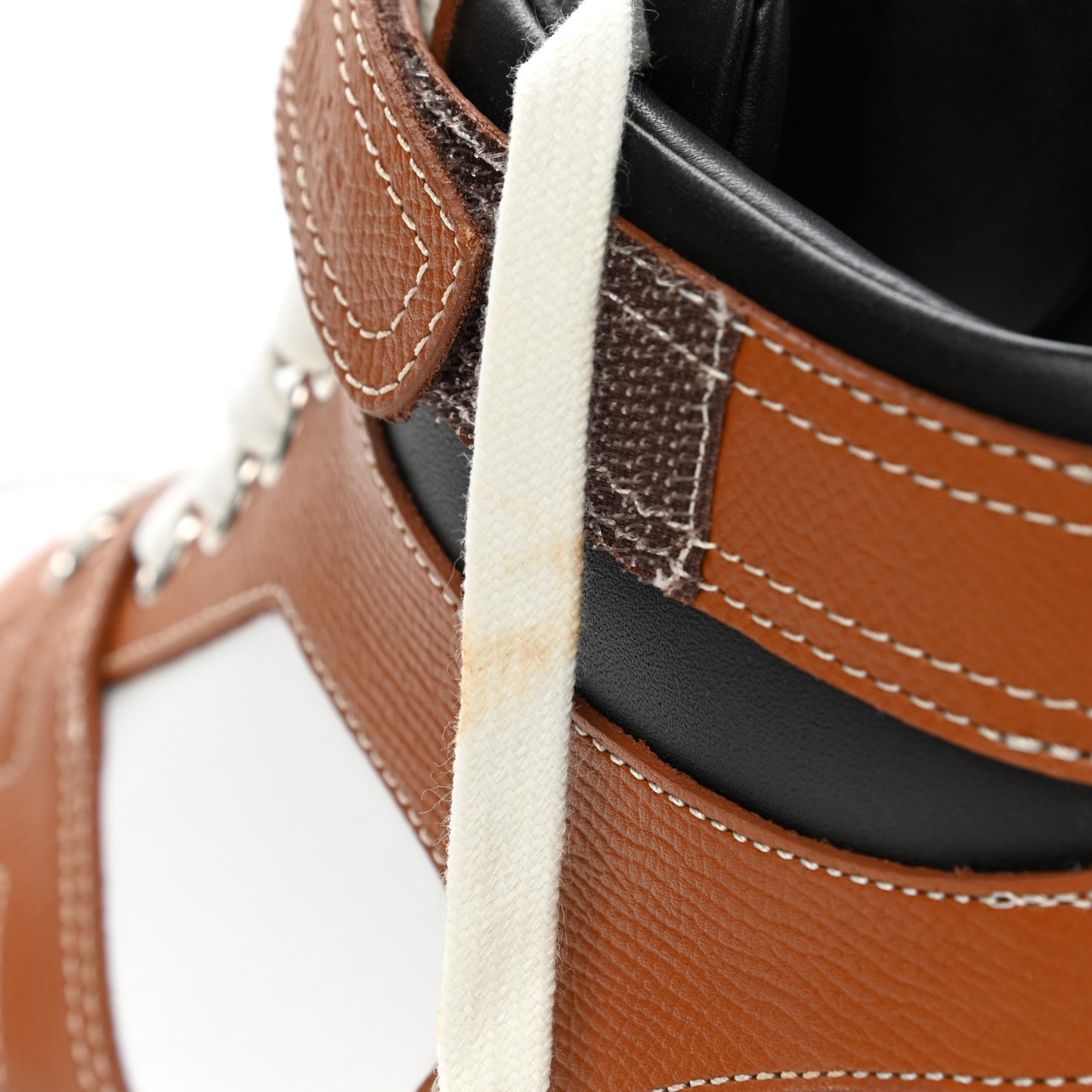 Calfskin Epsom Mens High Top Freestyle Sneakers 39.5 Naturel Multicolore