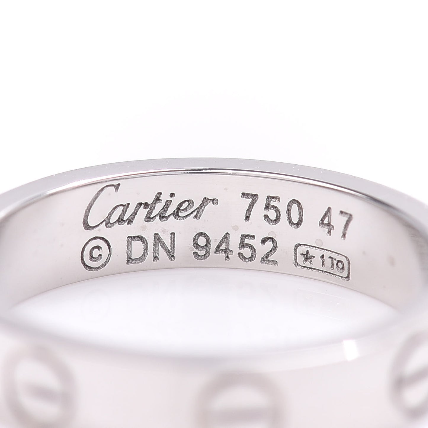 18K White Gold 3.5mm LOVE Wedding Band Ring 47 4