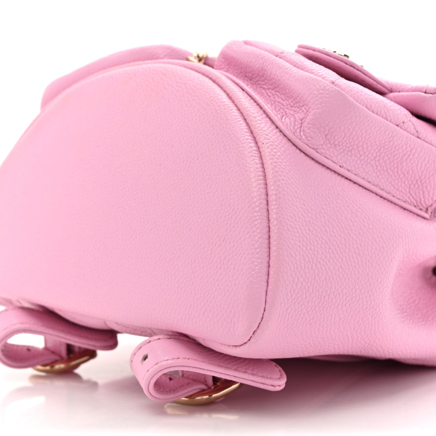 Shiny Caviar Quilted Small Duma Pockets Drawstring Backpack Lilac
