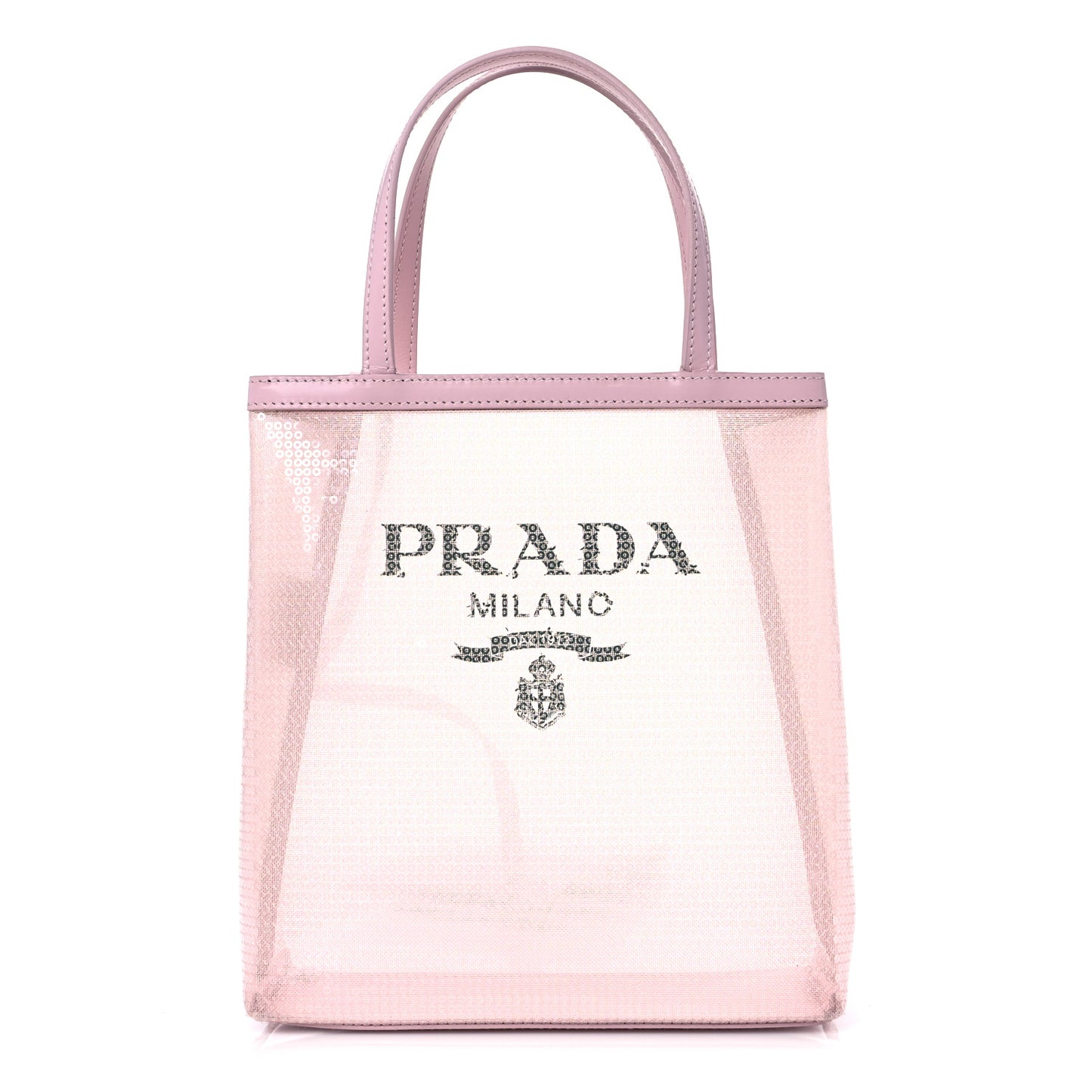 Sequin Mesh Small Tote Bag Pink