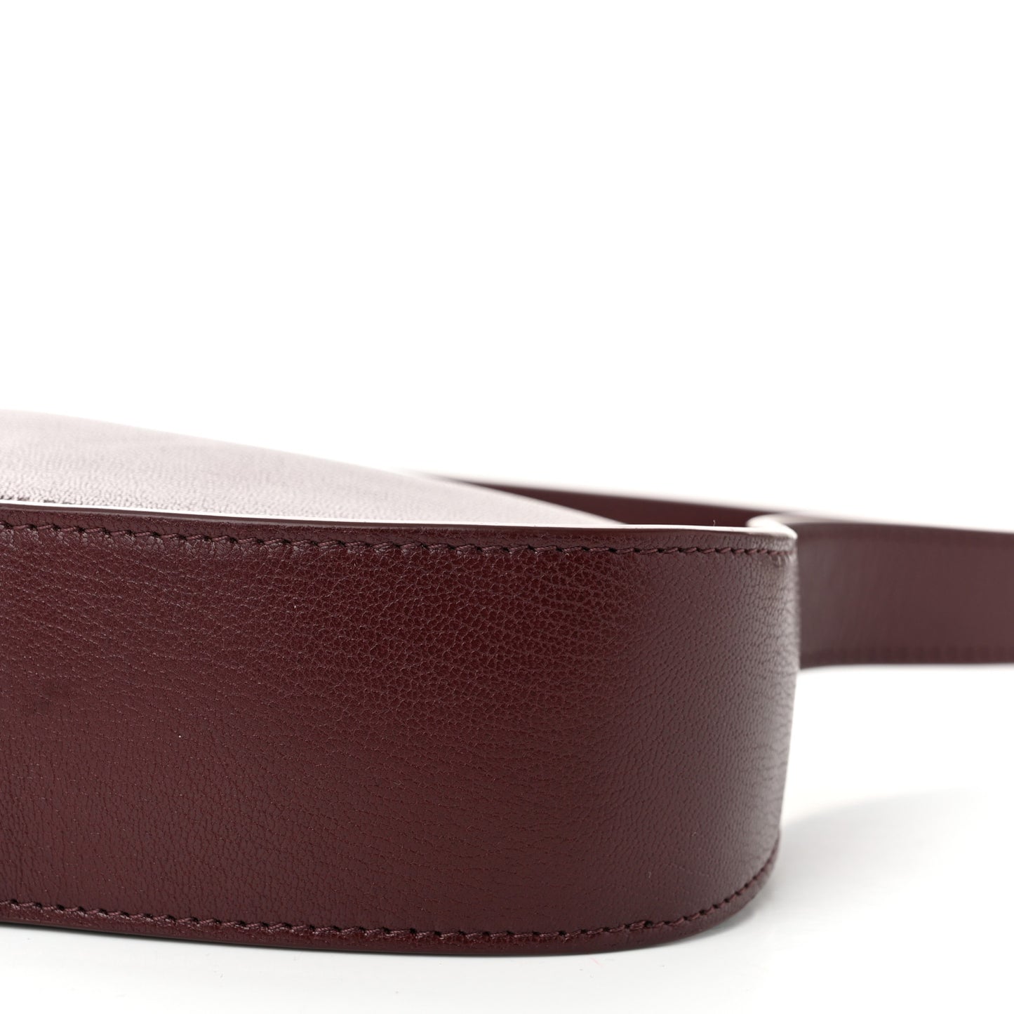 Grained Calfskin Half Moon Shoulder Bag Raisin