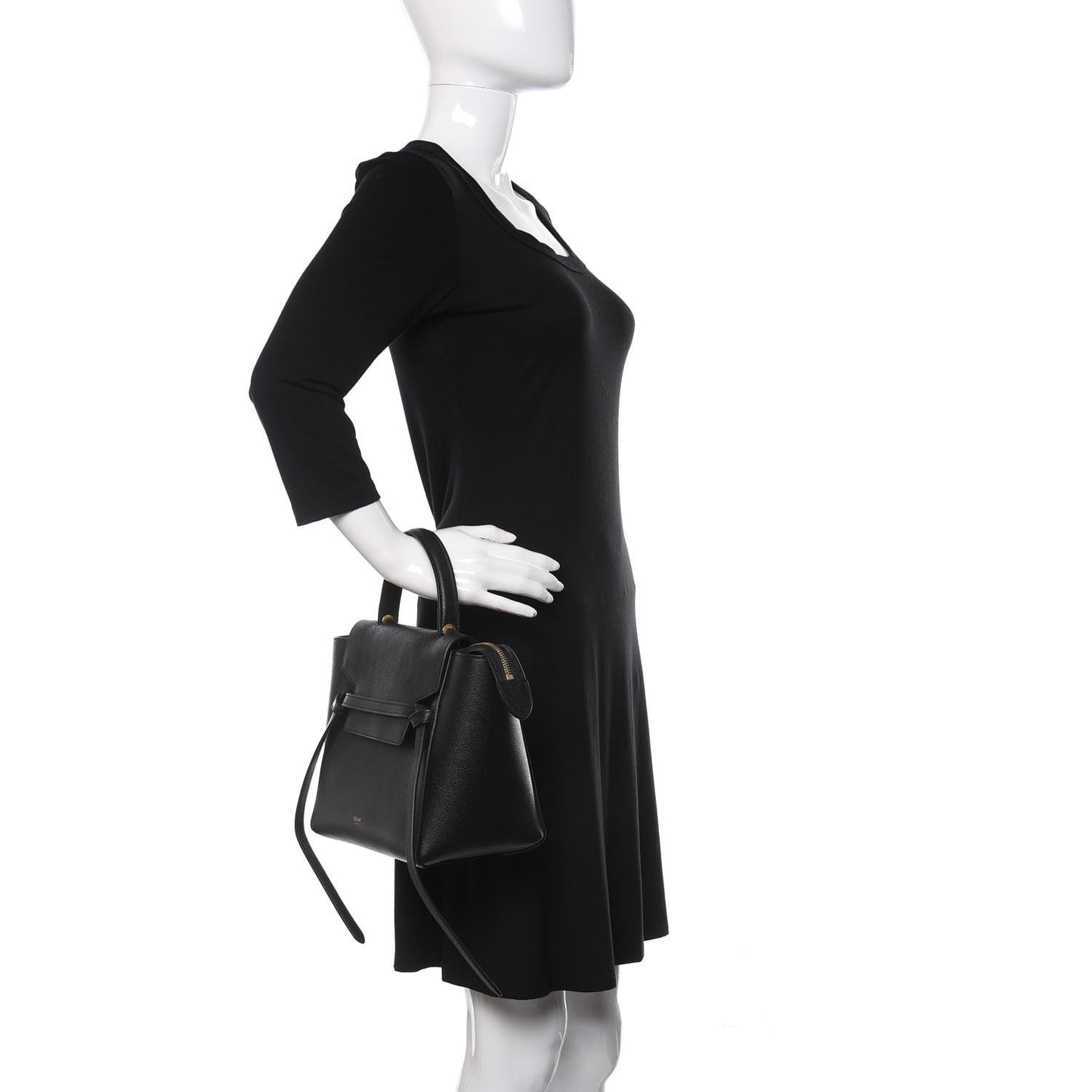 Grained Calfskin Micro Belt Bag Black