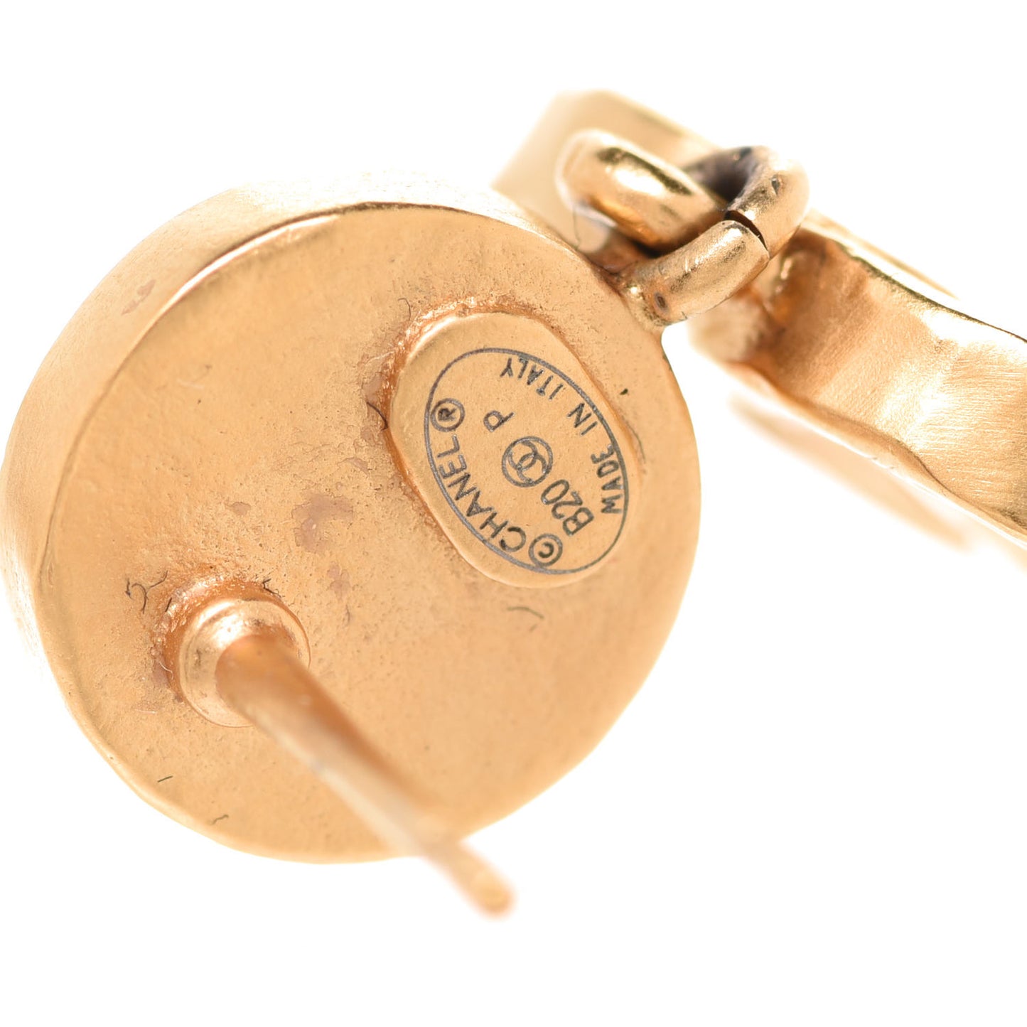 Crystal CC Drop Earrings Gold