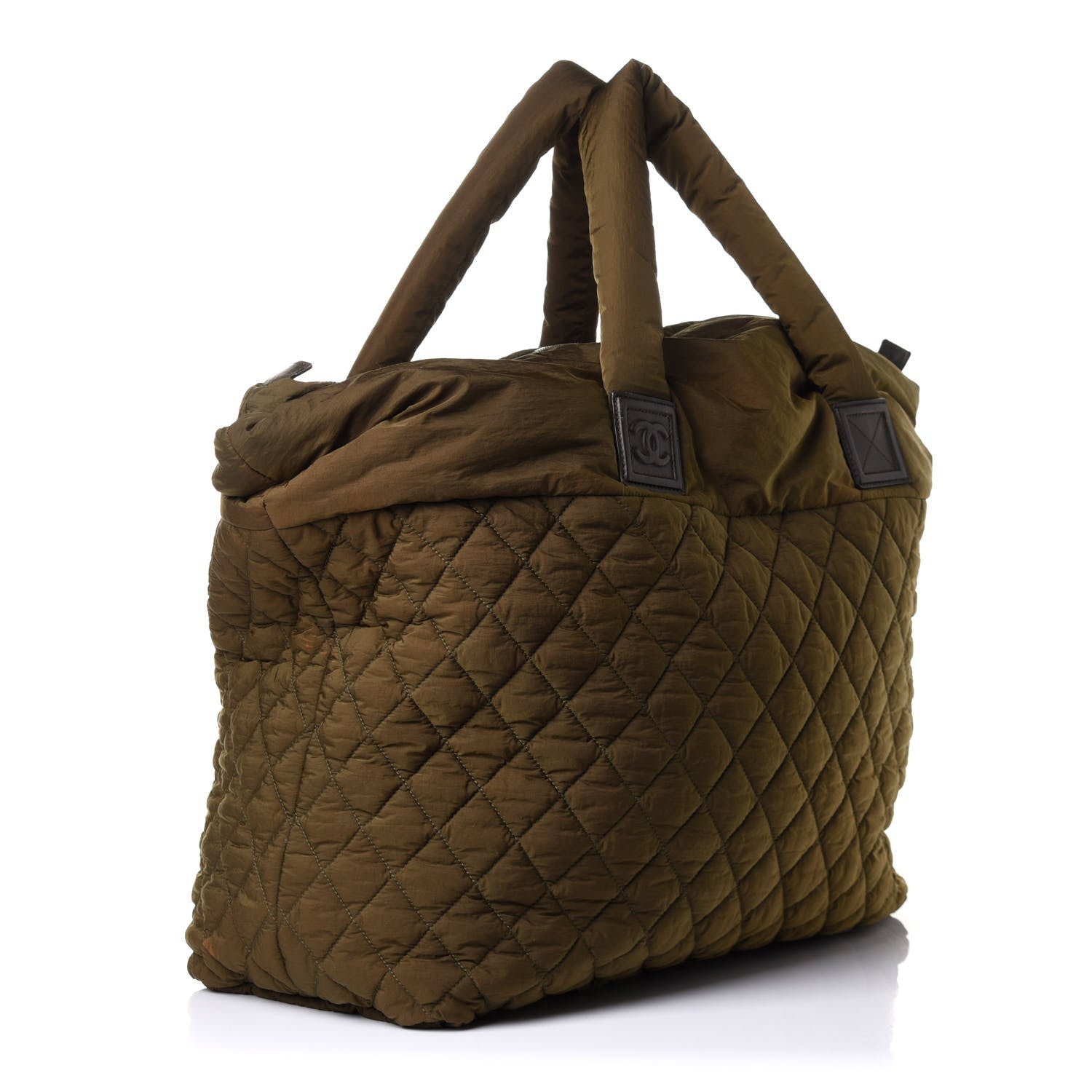 Chanel Nylon Quilted Large Coco Cocoon Shopping Tote Green 3 of 16