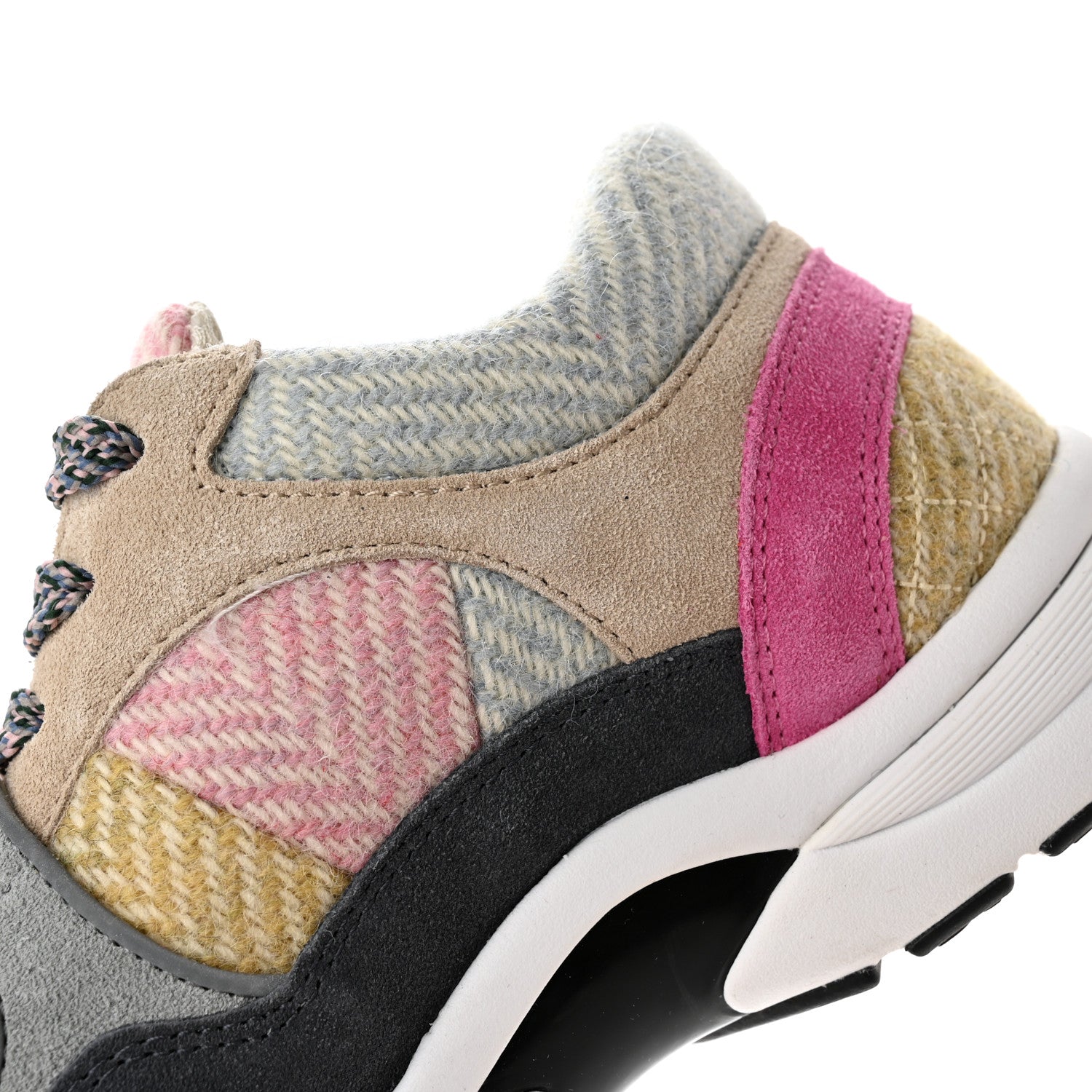 Chanel Tweed Suede CC Sneakers 36 Grey Pink Multicolor 9 of 12