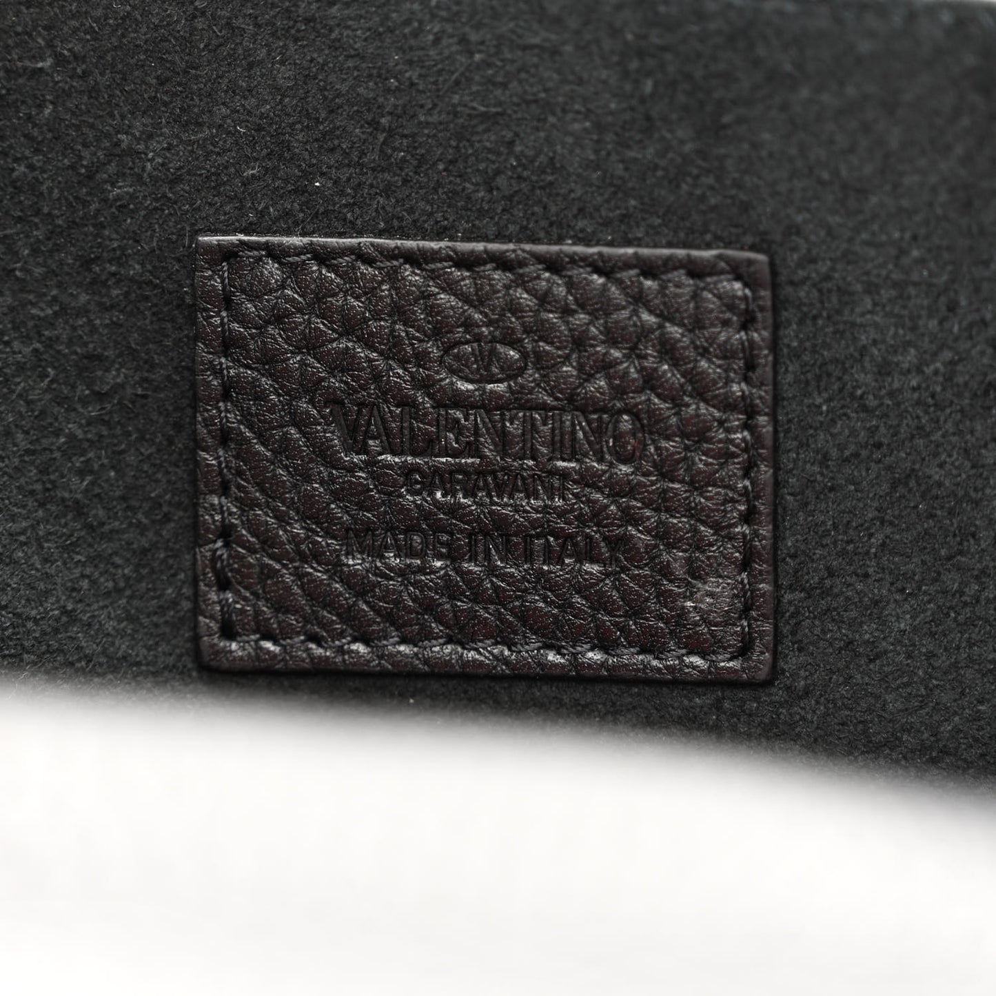 Pebbled Calfskin Rockstud Envelope Wallet on Chain Black