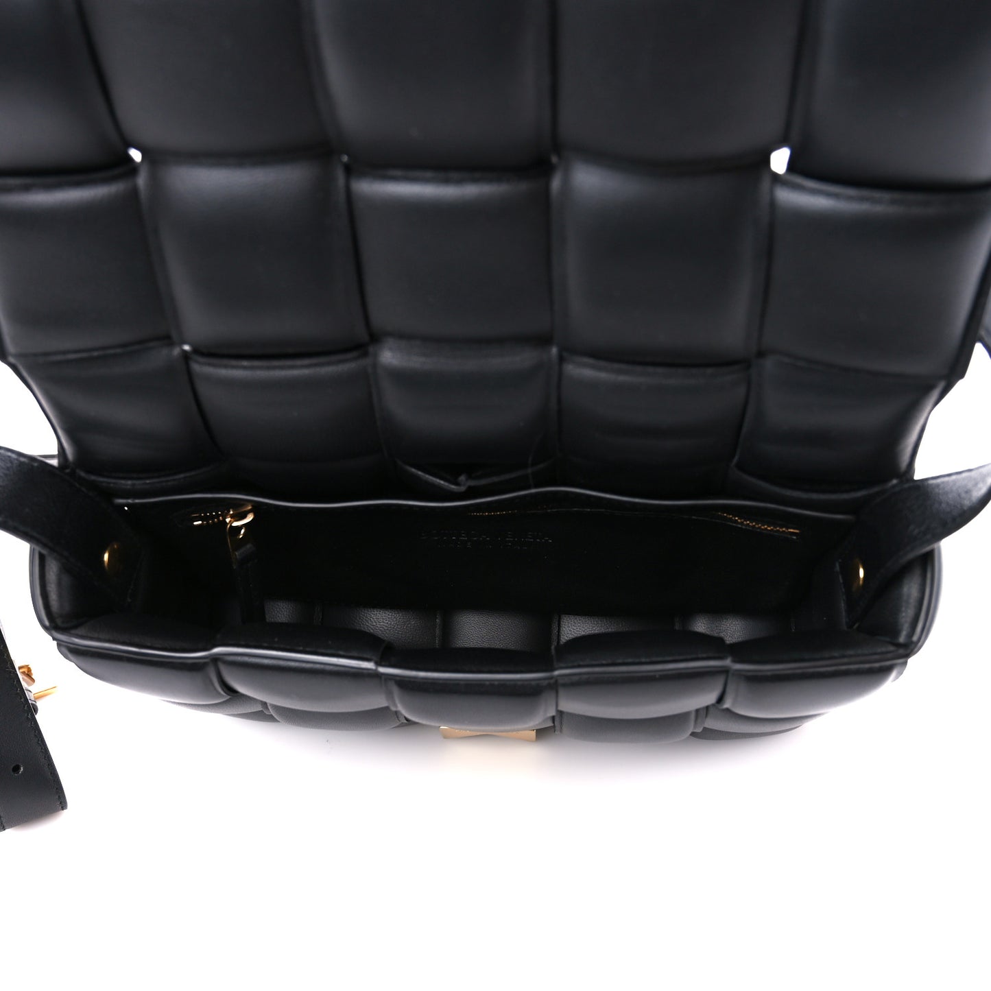 Nappa Maxi Intreccio Padded Cassette Crossbody Bag Black